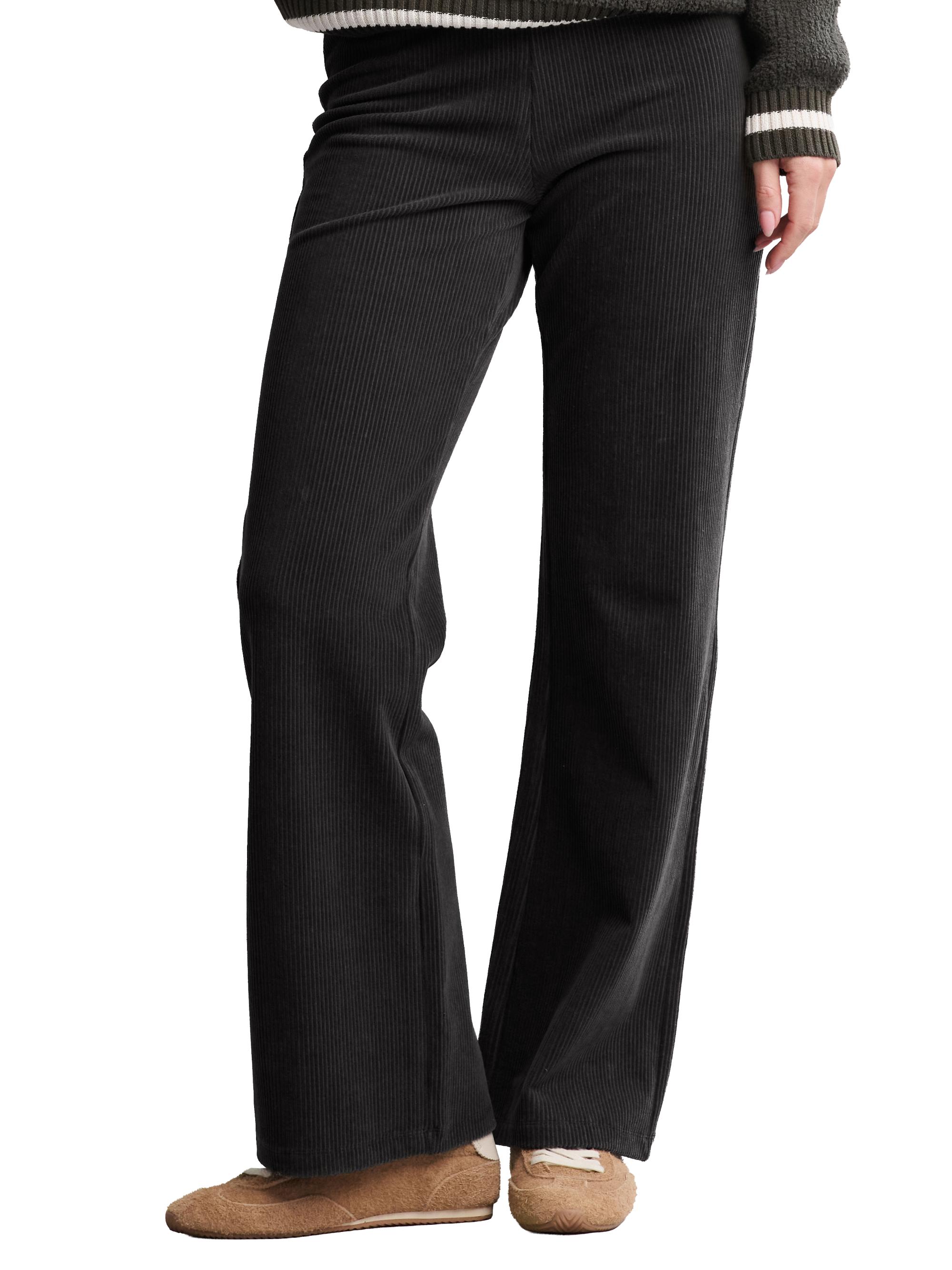 Barefoot Dreams Women's Stretch Corduroy Wide-Leg Pants - Carbon