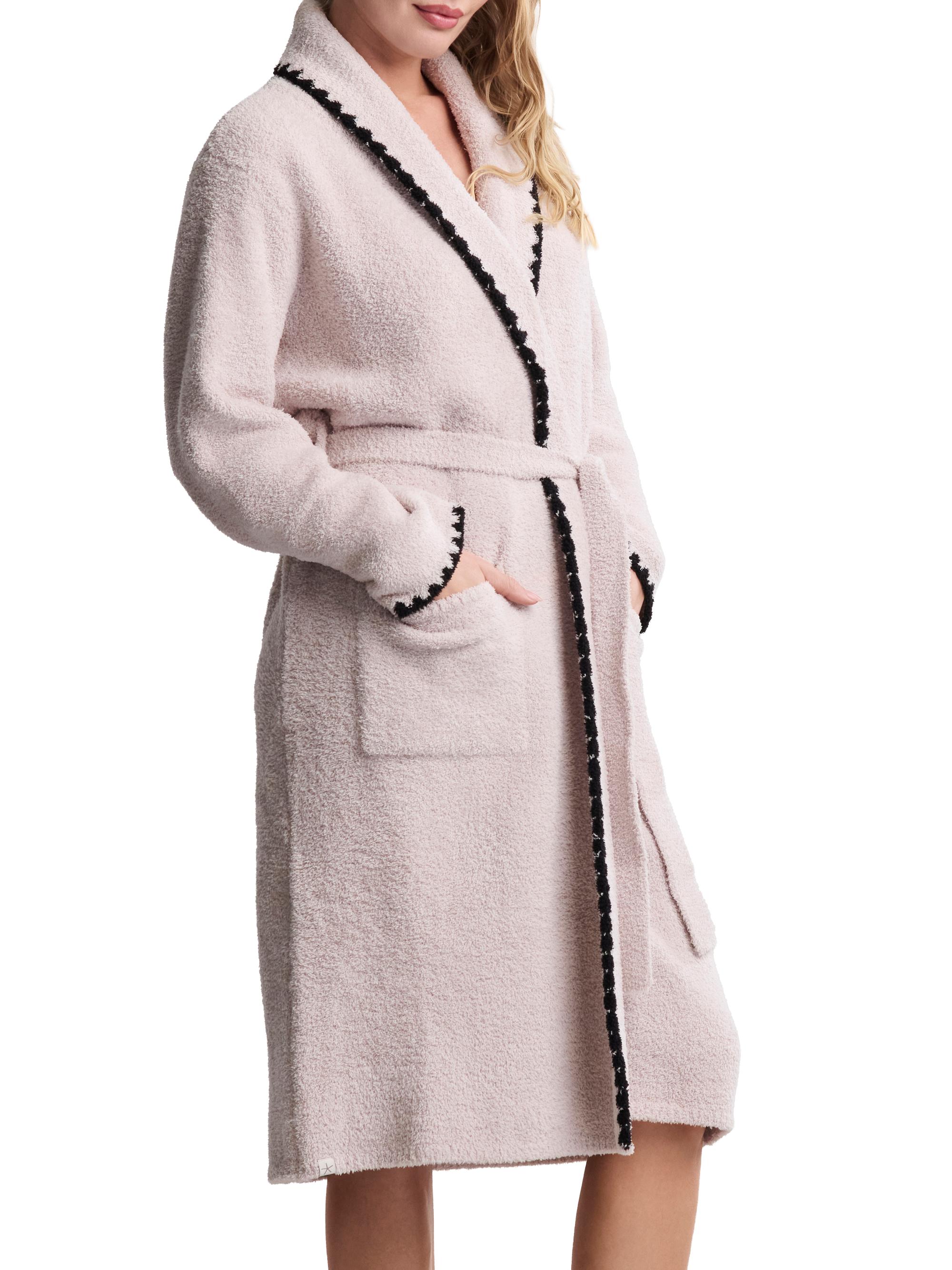 Barefoot Dreams Women's Cozychic Blanket Stitch Robe - Stone