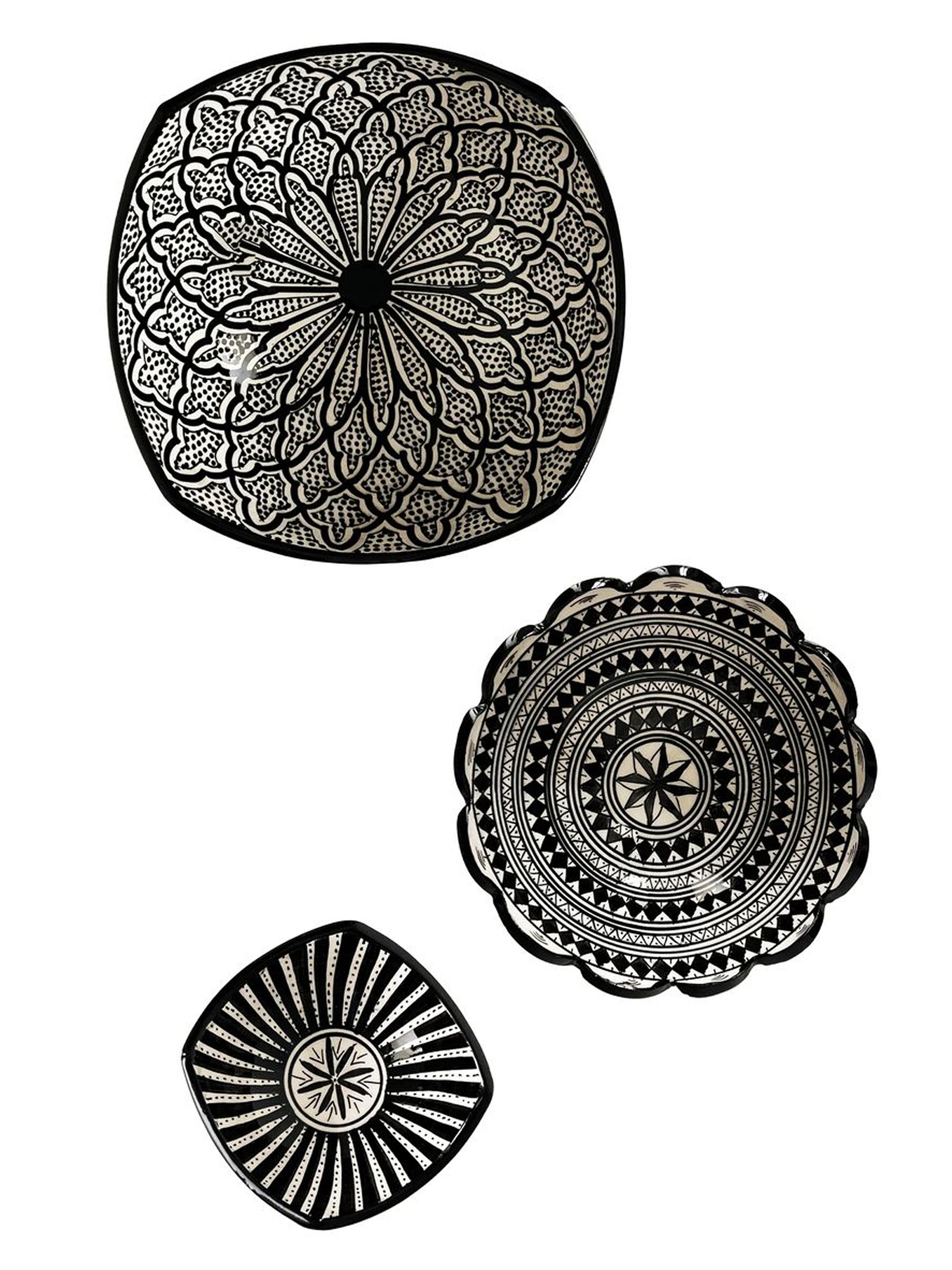 Verve Culture Moroccan Safi Nesting Bowls - Black