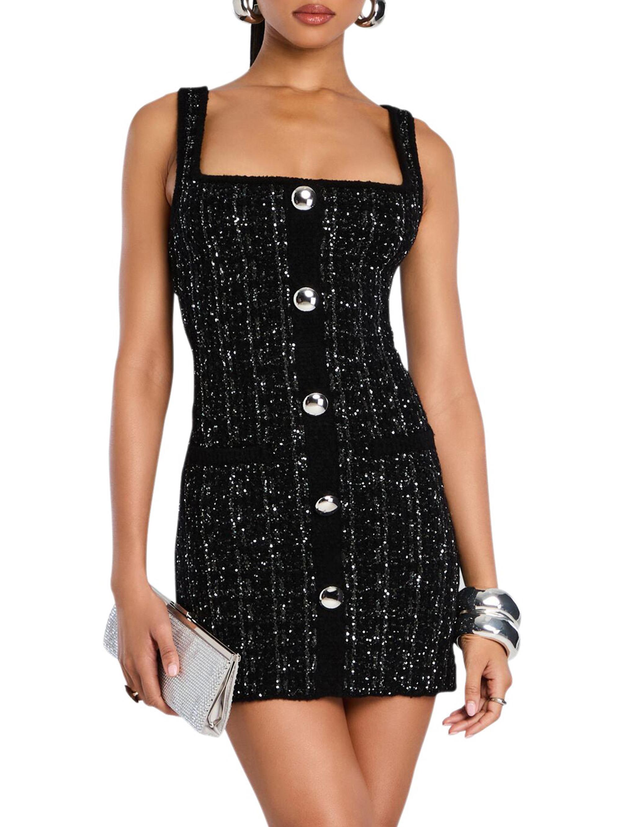 Retrofête Women's Amanda Dress - Black Silver