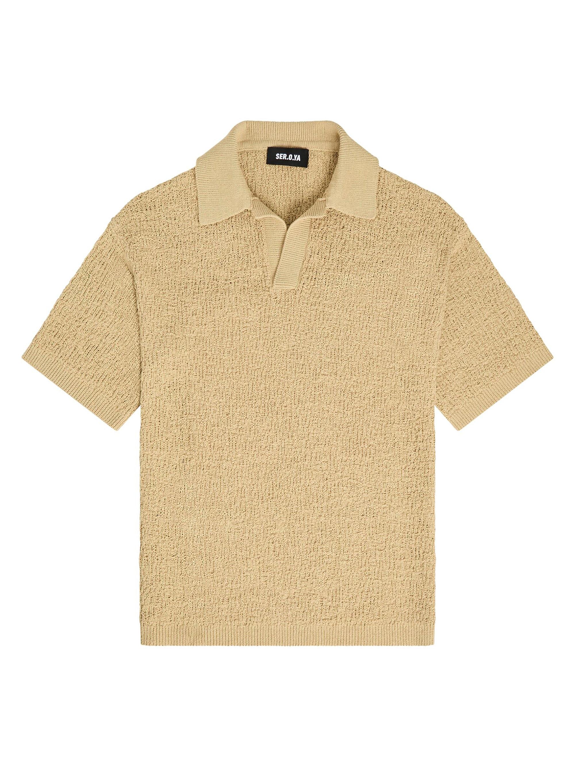 Ser.o.ya Men's Alexander Knit Polo Shirt - Tan