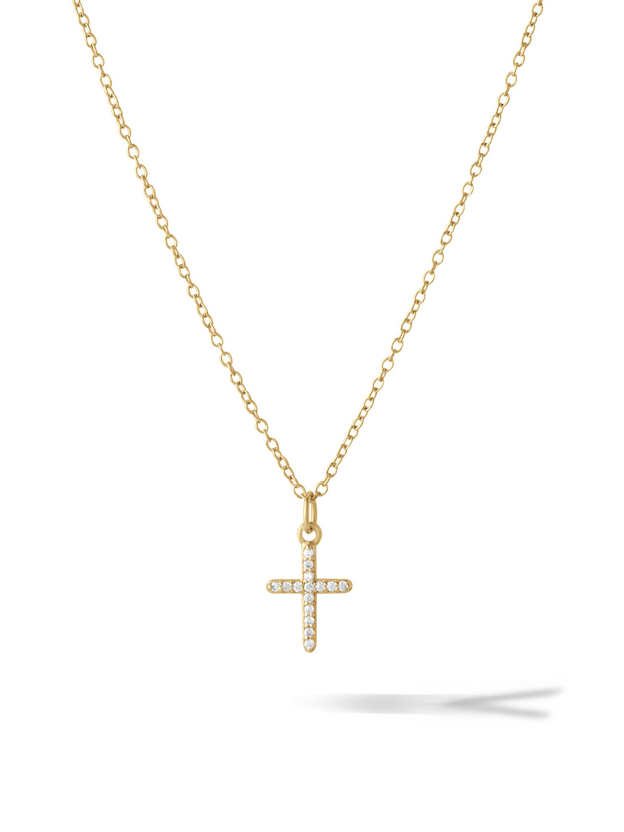 Vincero Women's Gold Pavé Cross Necklace - Gold