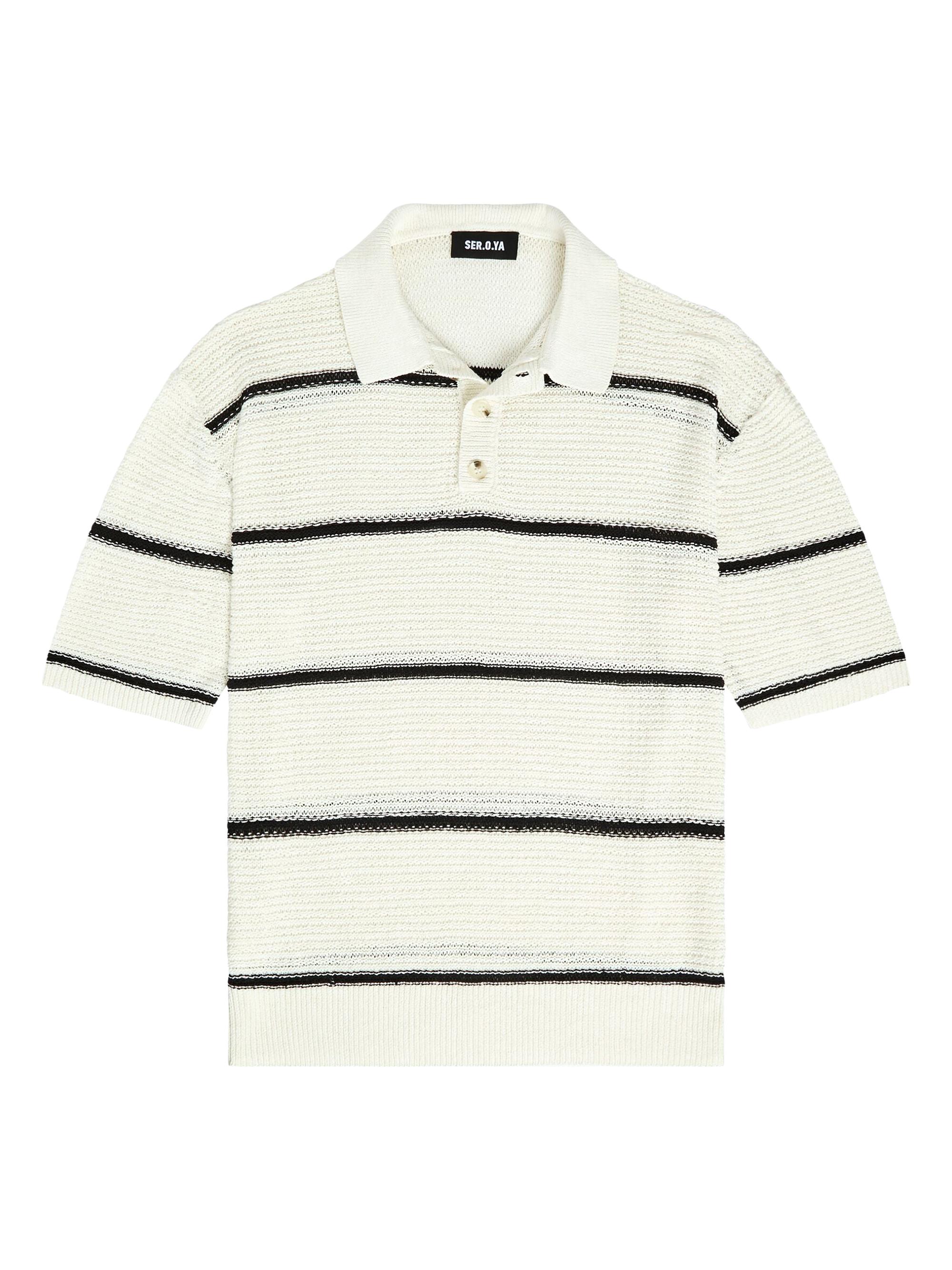 Ser.o.ya Men's Samuel Knit Polo Shirt - White Black