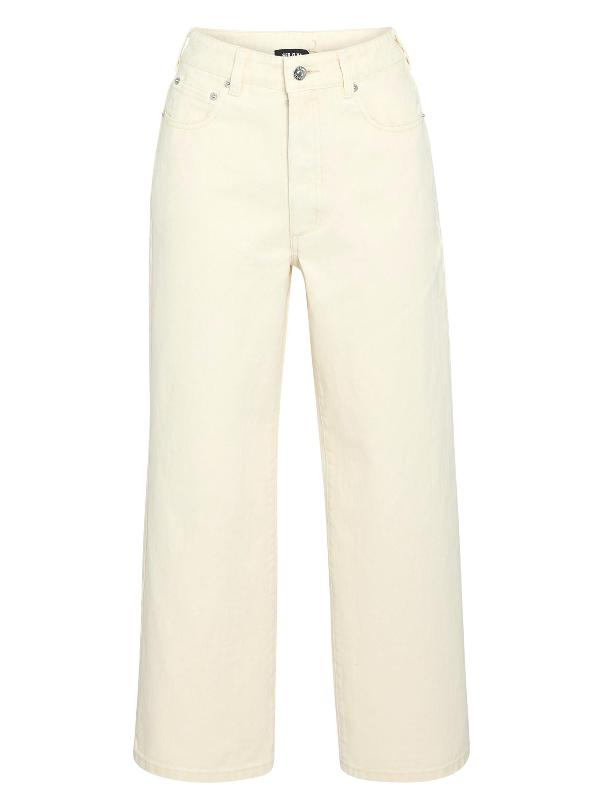 Ser.o.ya Women's Kirt Wide Leg Cropped Jeans - Eggshell