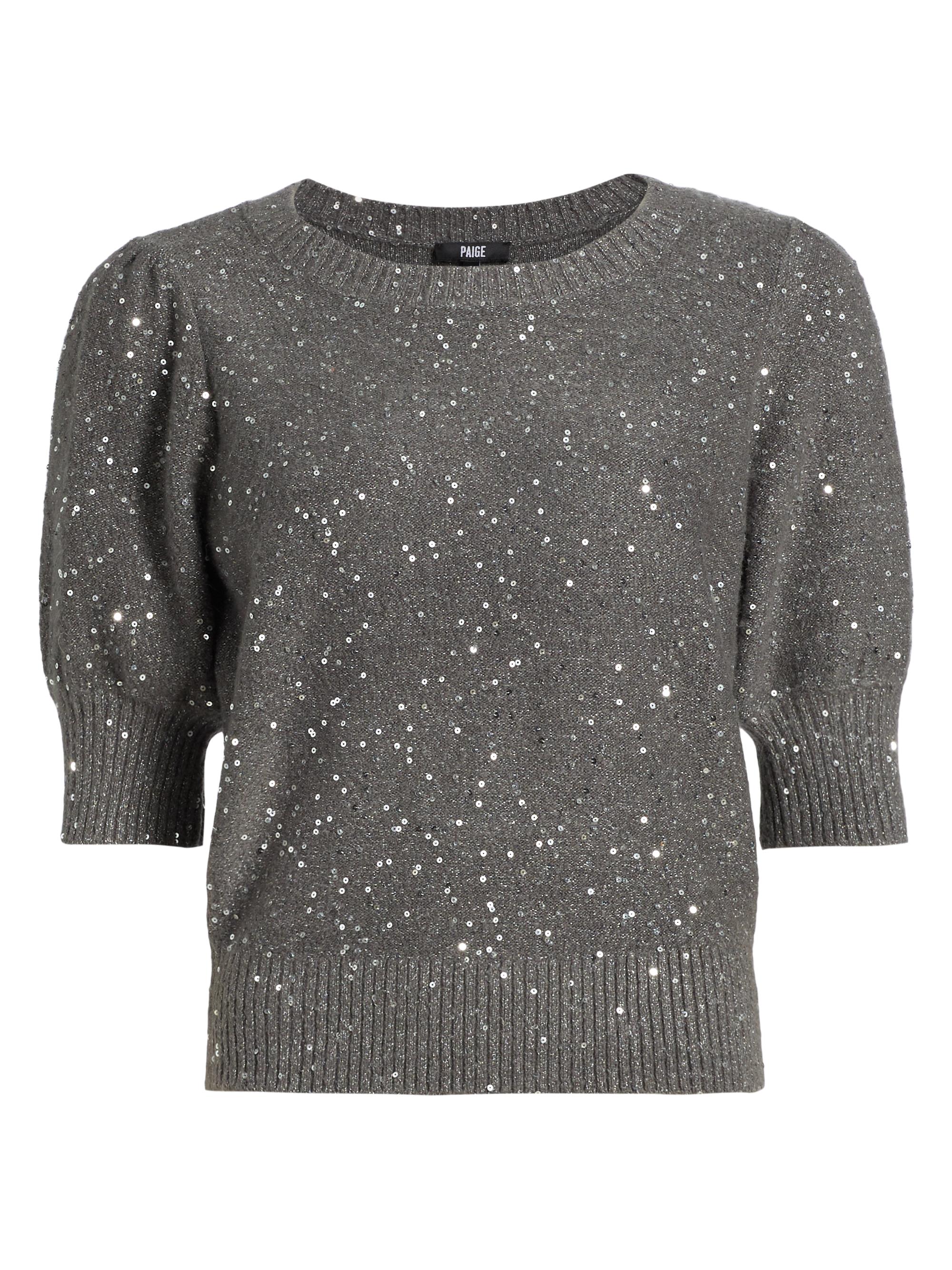 Paige Women's Gladiolus Sequin-Embellished Sweater - Light Grey