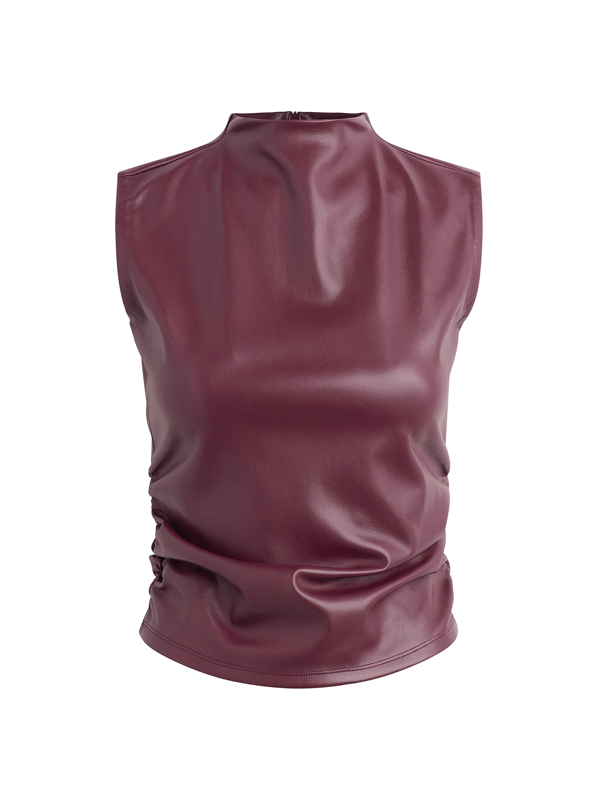 Hudson Jeans Women's Sleeveless Faux Leather Top - Port Royal