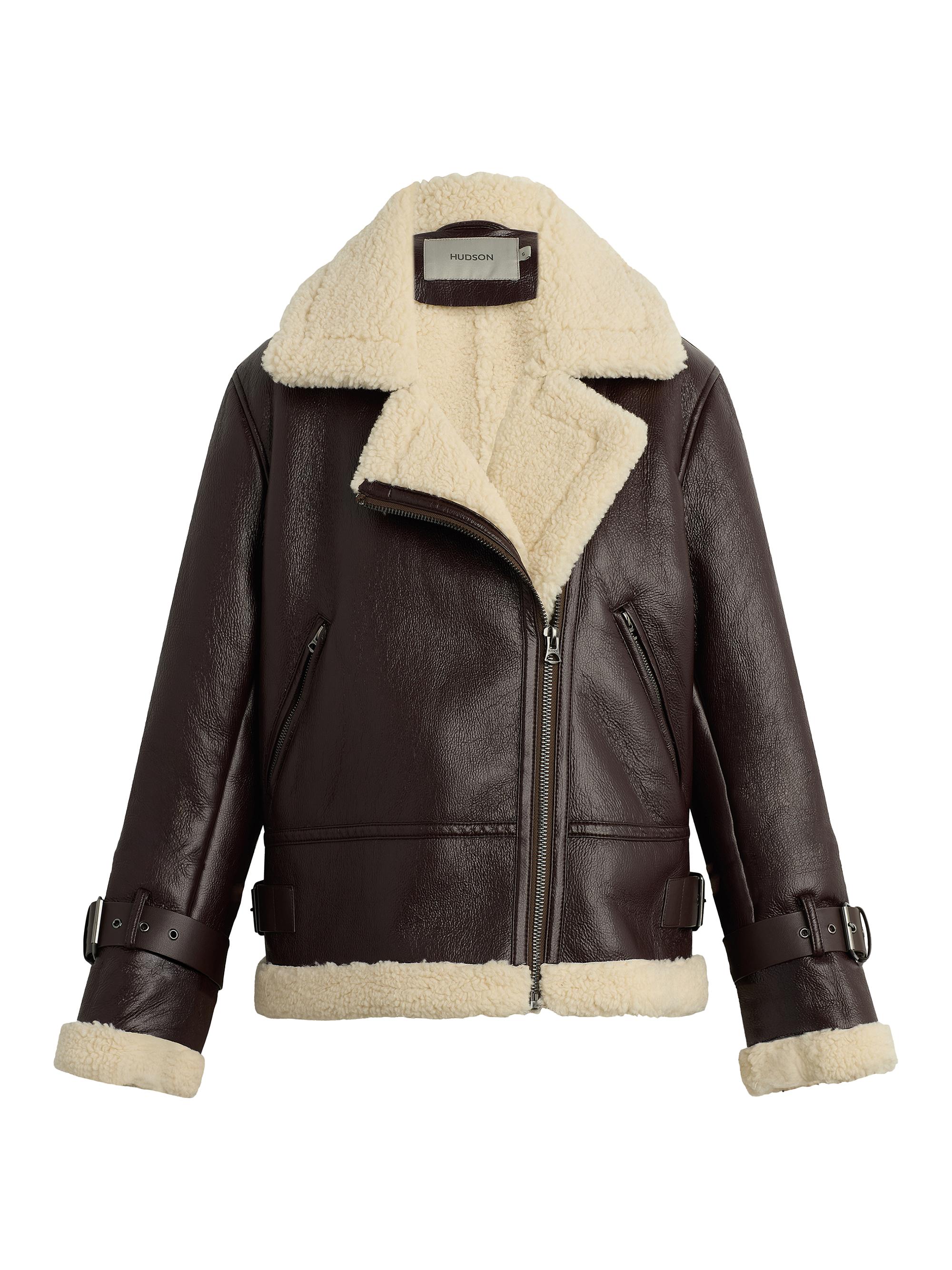 Hudson Jeans Women's Faux Leather Jacket - Black Coffee