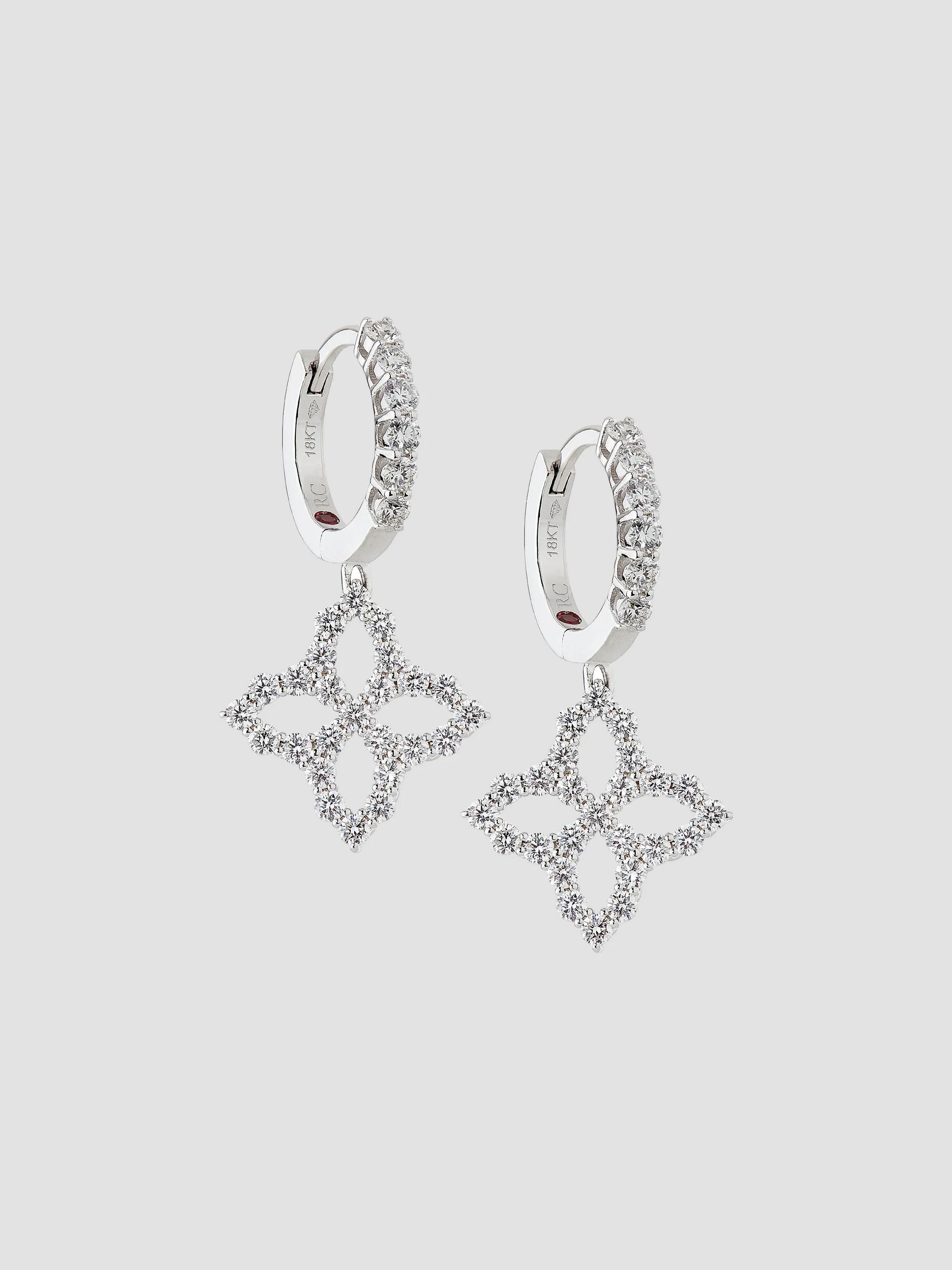 Richapex 18K Crystal Heart Hoop Earrings For Women With...