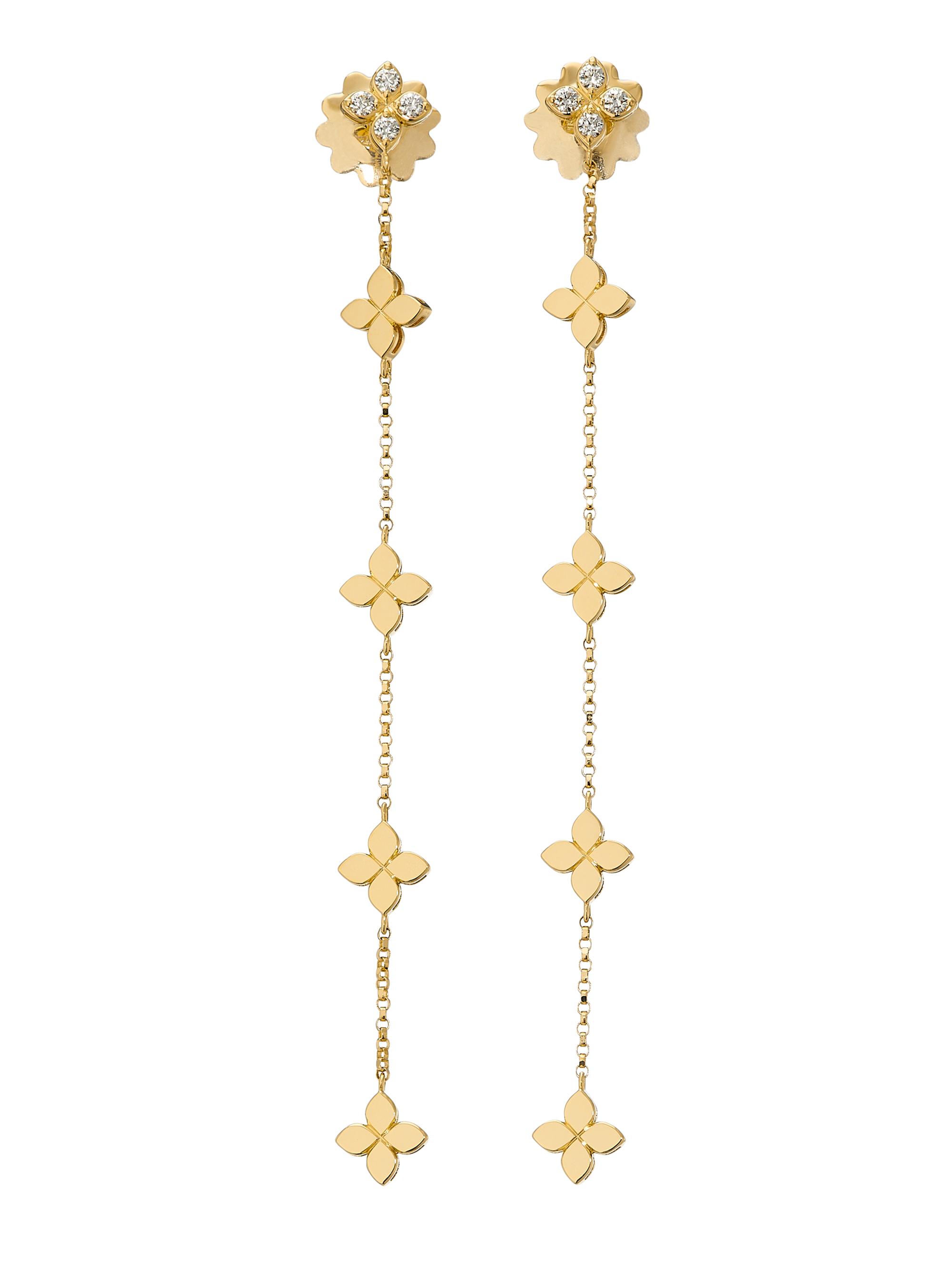 Roberto Coin Women's Love In Verona 18K Yellow Gold & 0.19 TCW Diamond Chain Earrings - Yellow Gold