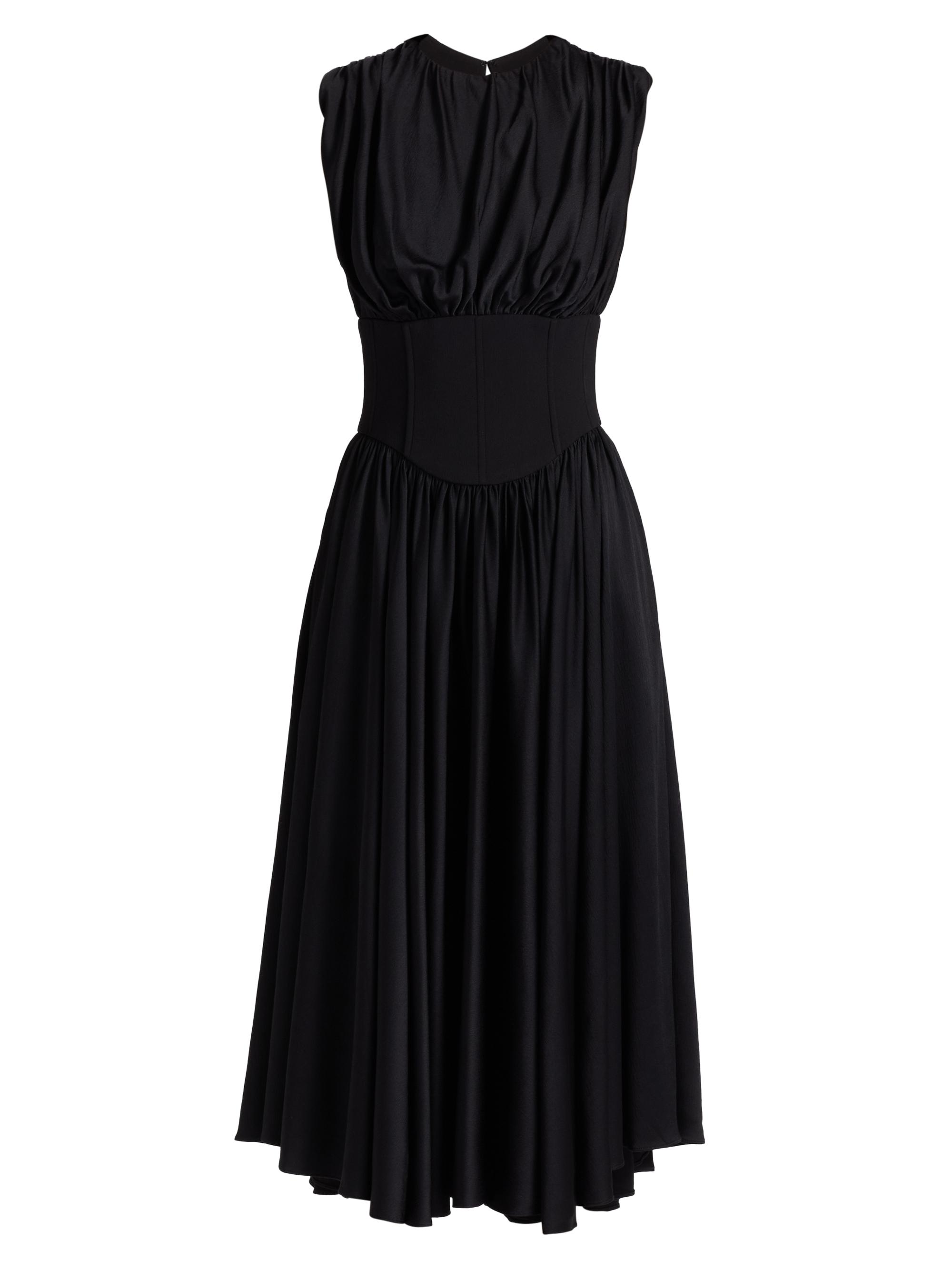 Amsale Women's Satin Basque Cocktail Dress - Black