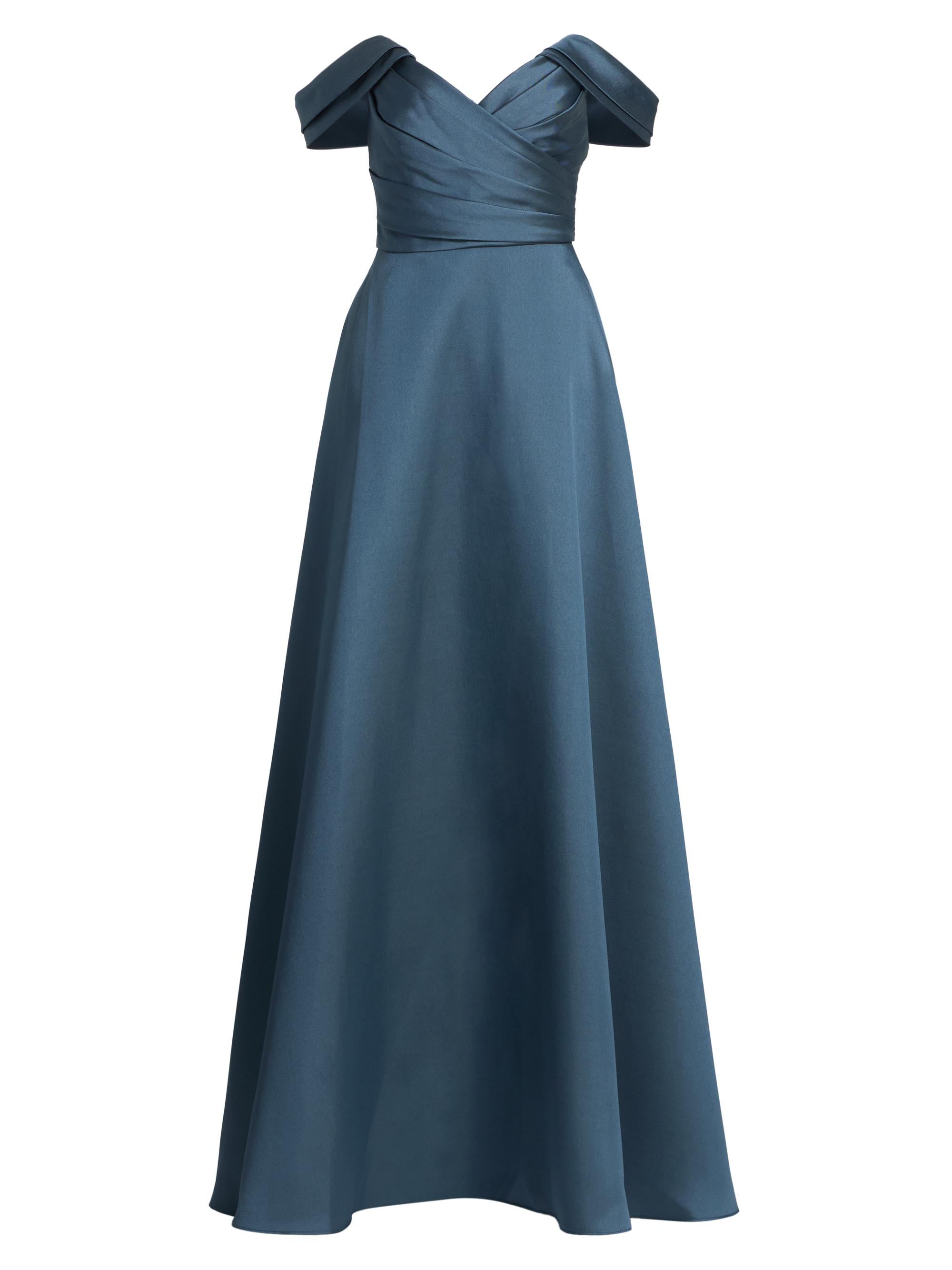 Amsale Women's Satin Off-the-Shoulder Gown - Petrol