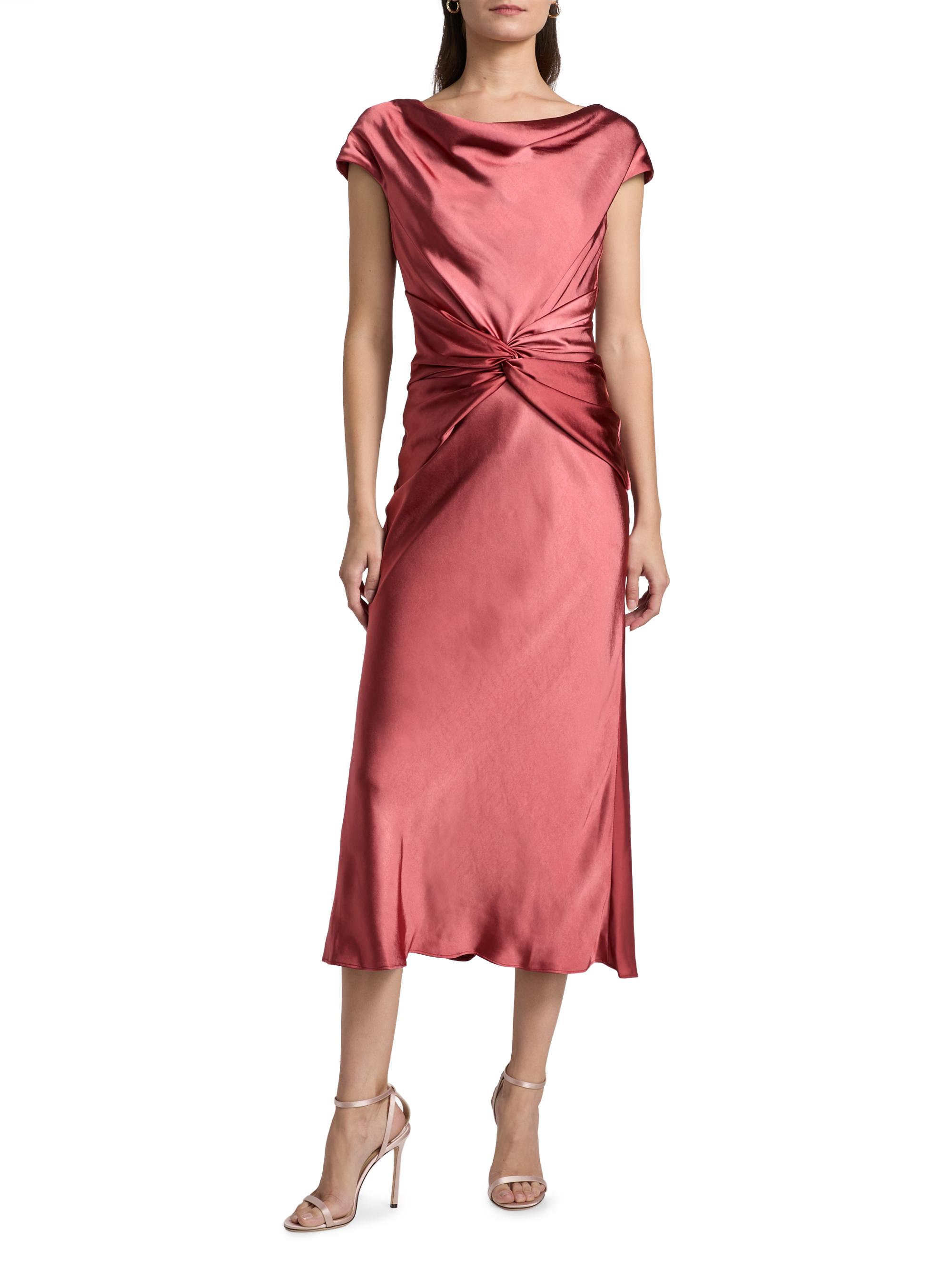 white christmas dresses Bias Cut Satin Midi Dress main image 0