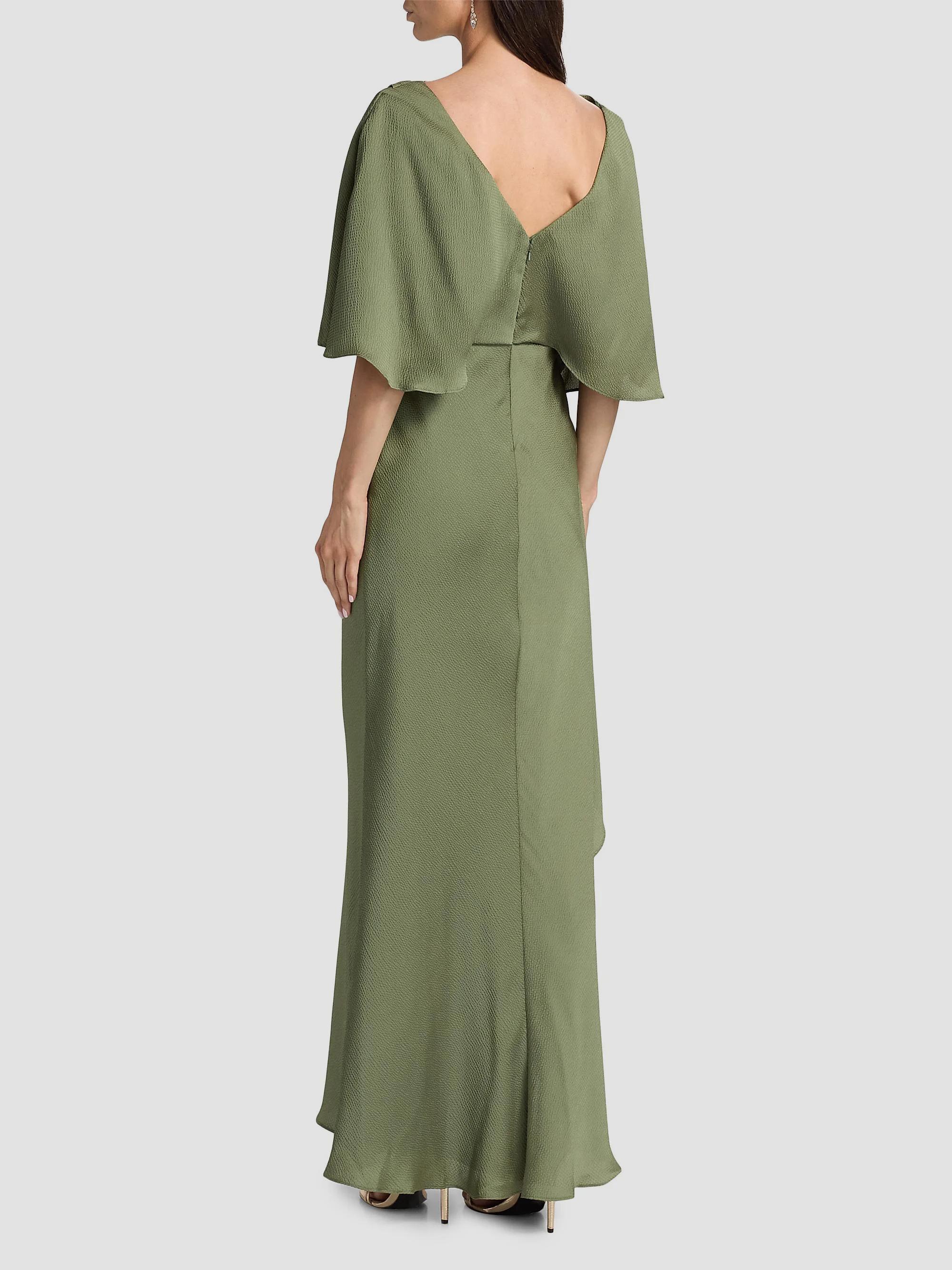 Amsale Hammered Satin A-Line Gown
