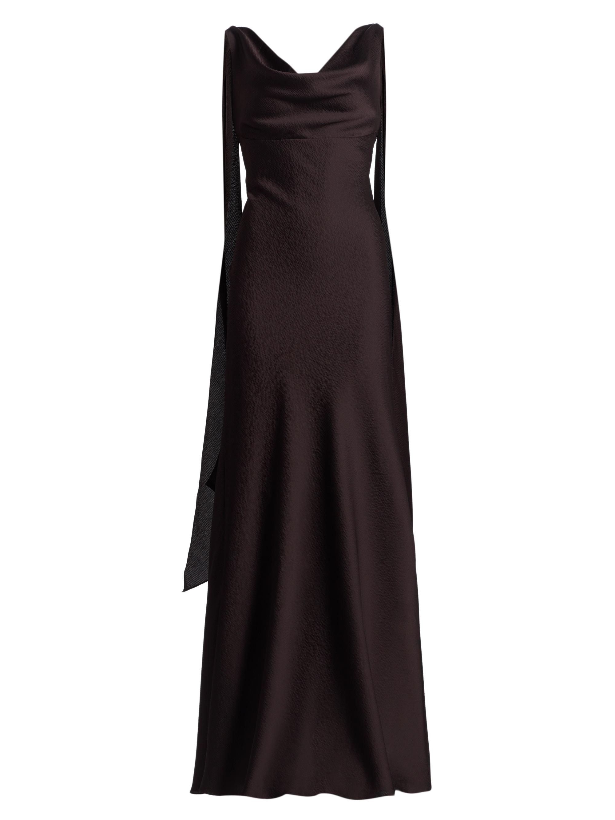 Amsale Women's Hammered Satin Draped A-Line Gown - Raisin