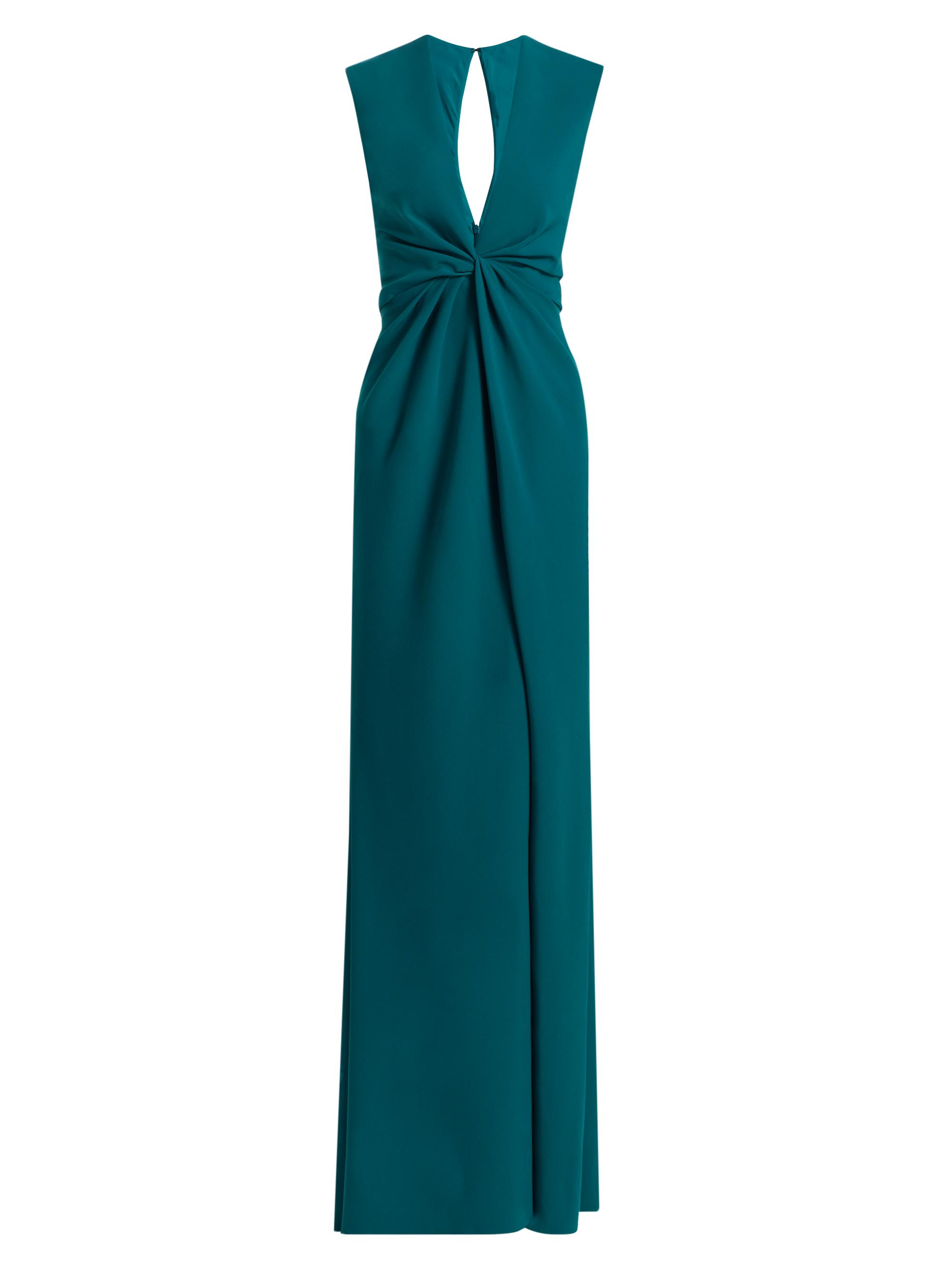 Amsale Women's Stretch Crêpe Column Gown - Teal