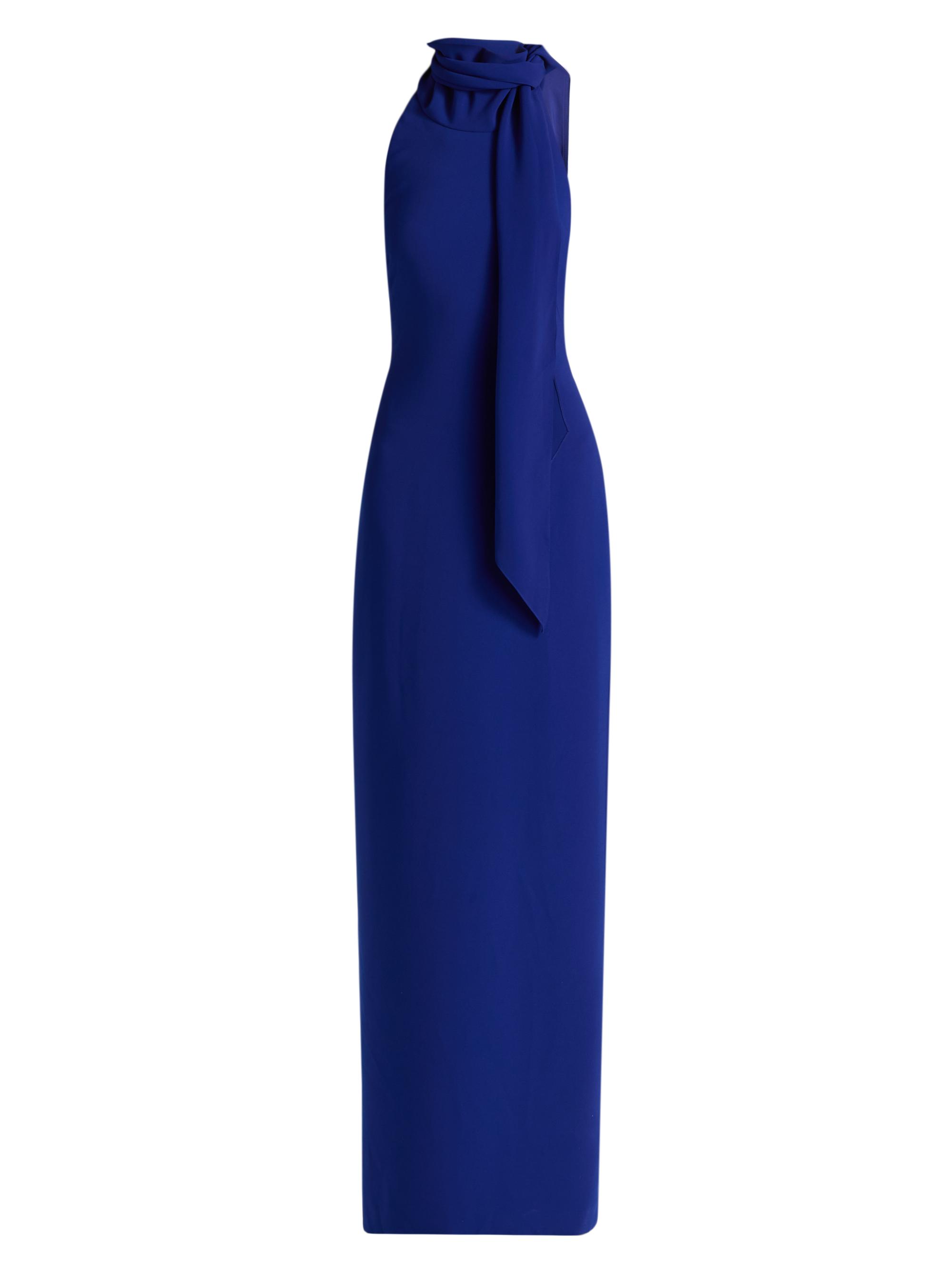 Amsale Women's Knotted Sleeveless Column Gown - Cobalt