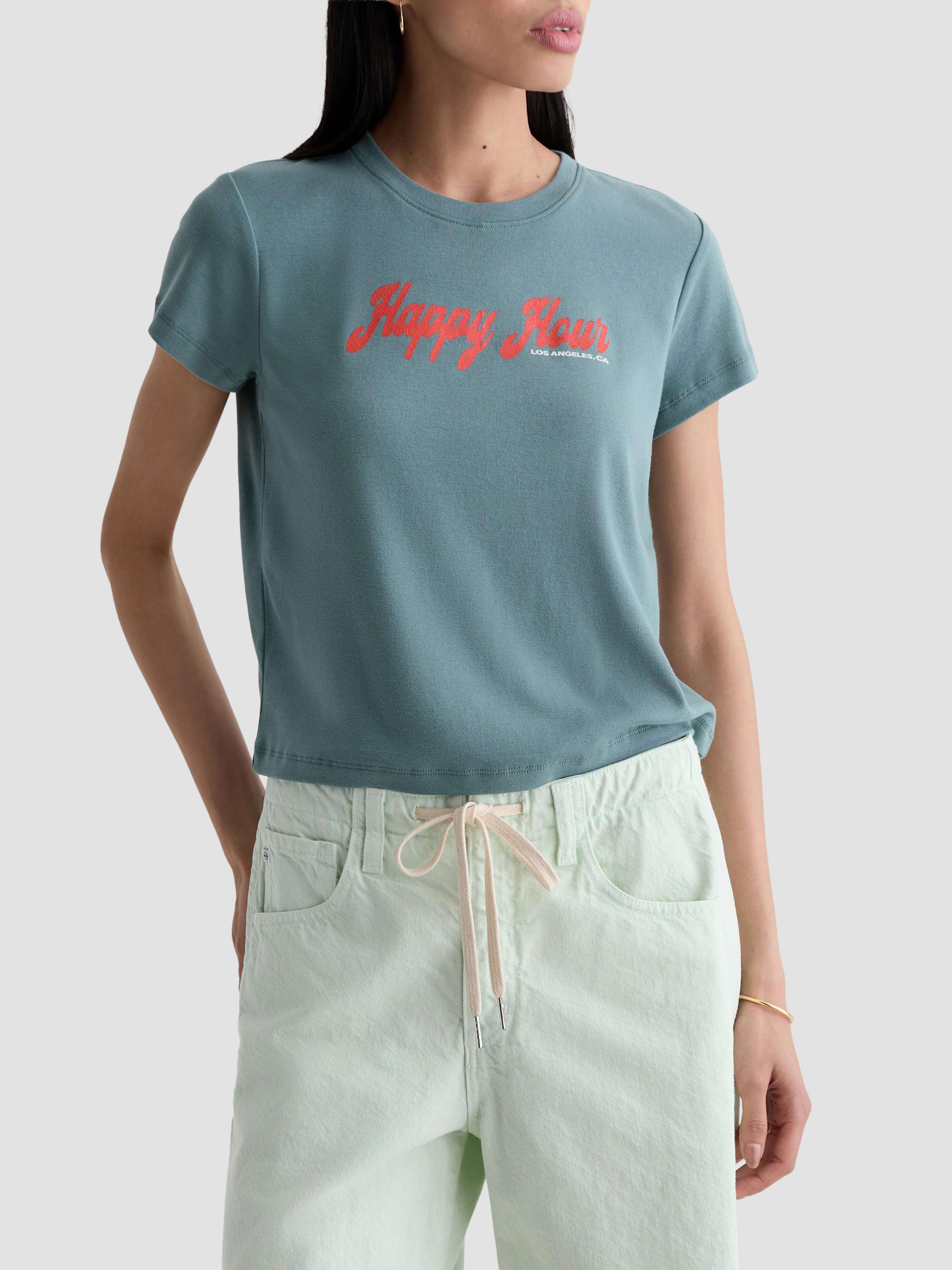 AG Jeans Women's Sadie Crewneck T-Shirt - Cheers Hour | Thumbnail 4