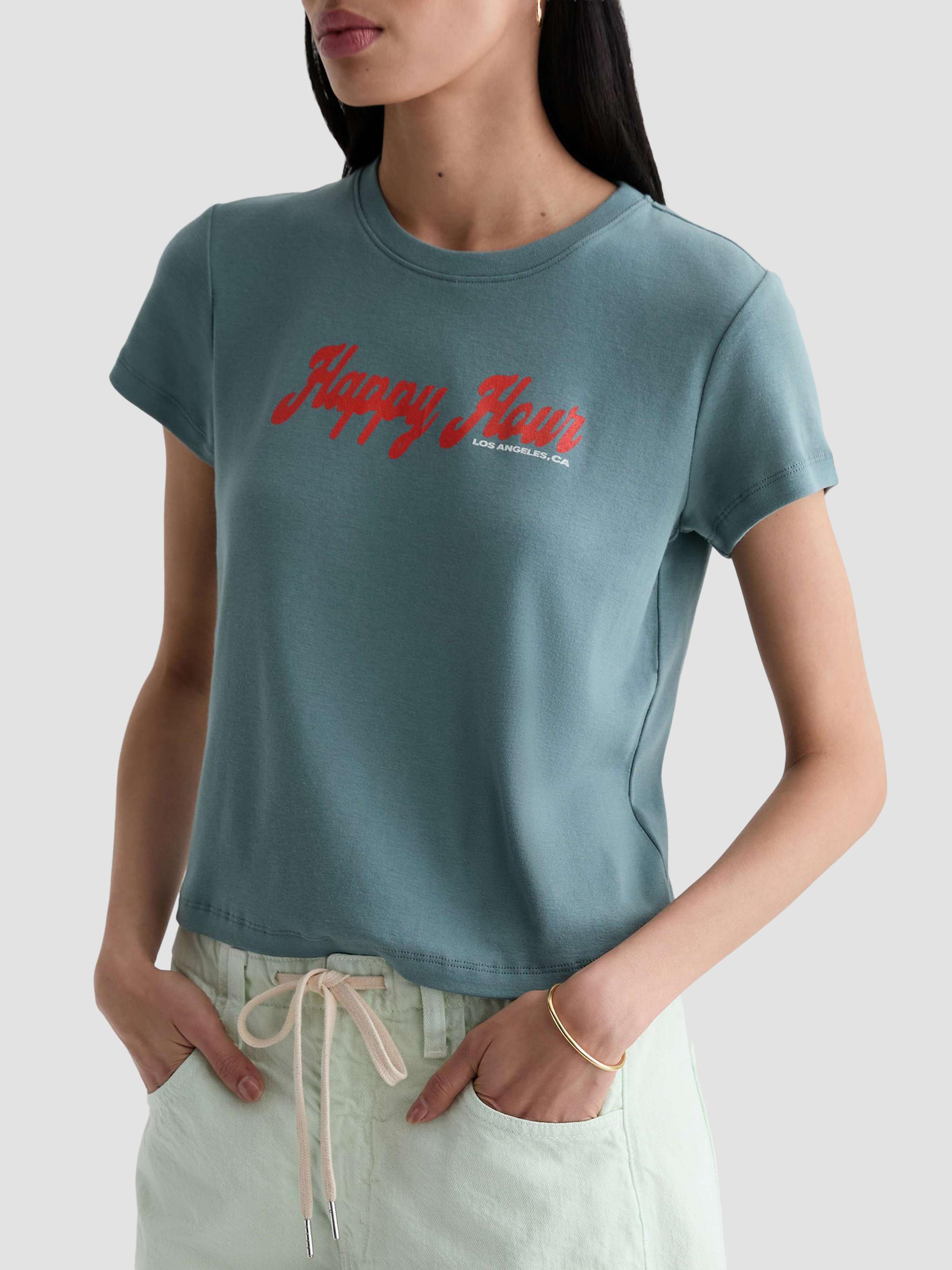 AG Jeans Women's Sadie Crewneck T-Shirt - Cheers Hour | Thumbnail 8
