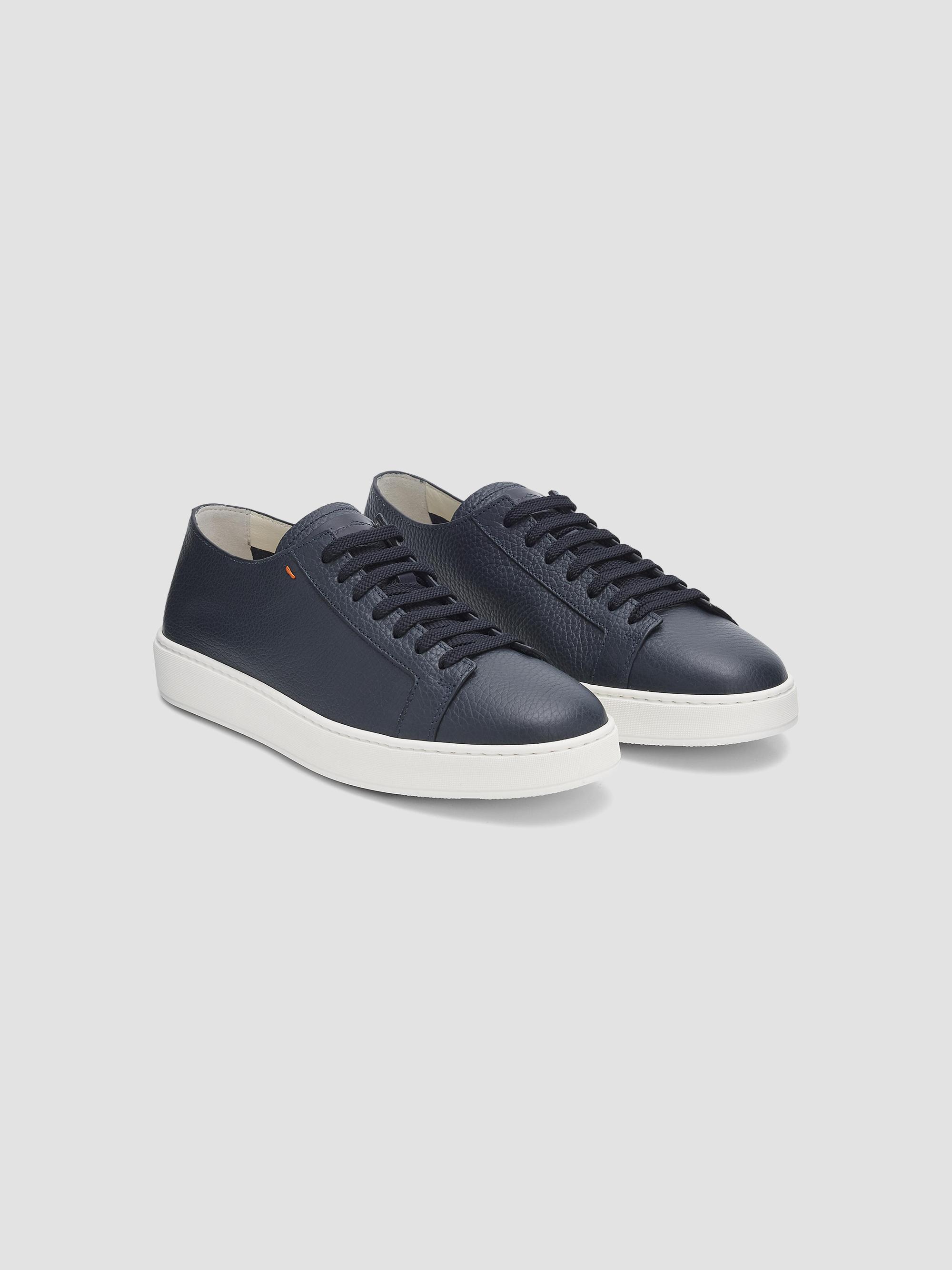 Santoni Burnished Leather Low-Top Sneakers | Saks Fifth Avenue