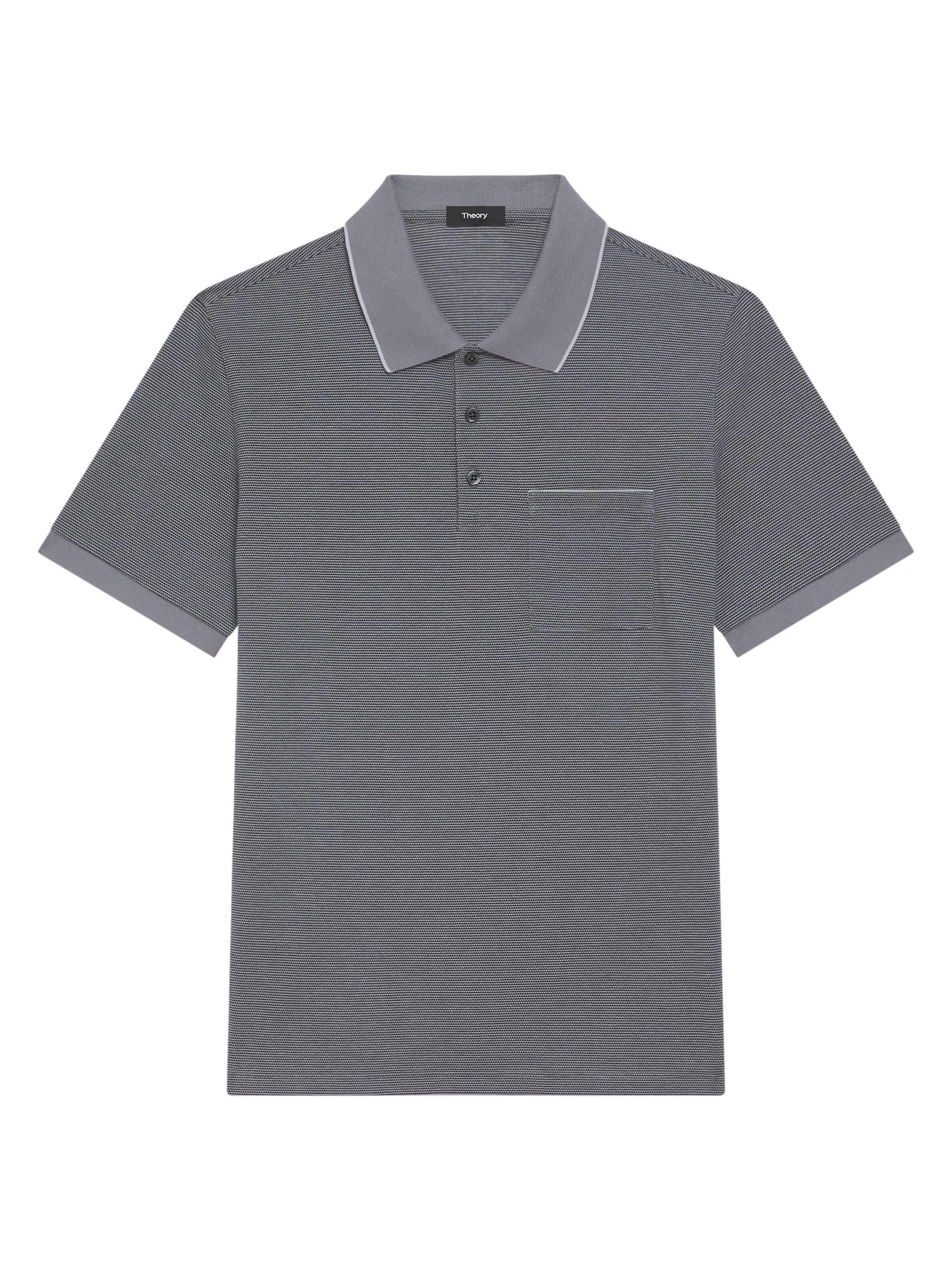 Theory Men's Birdseye Pique Polo Shirt - Baltic Multi