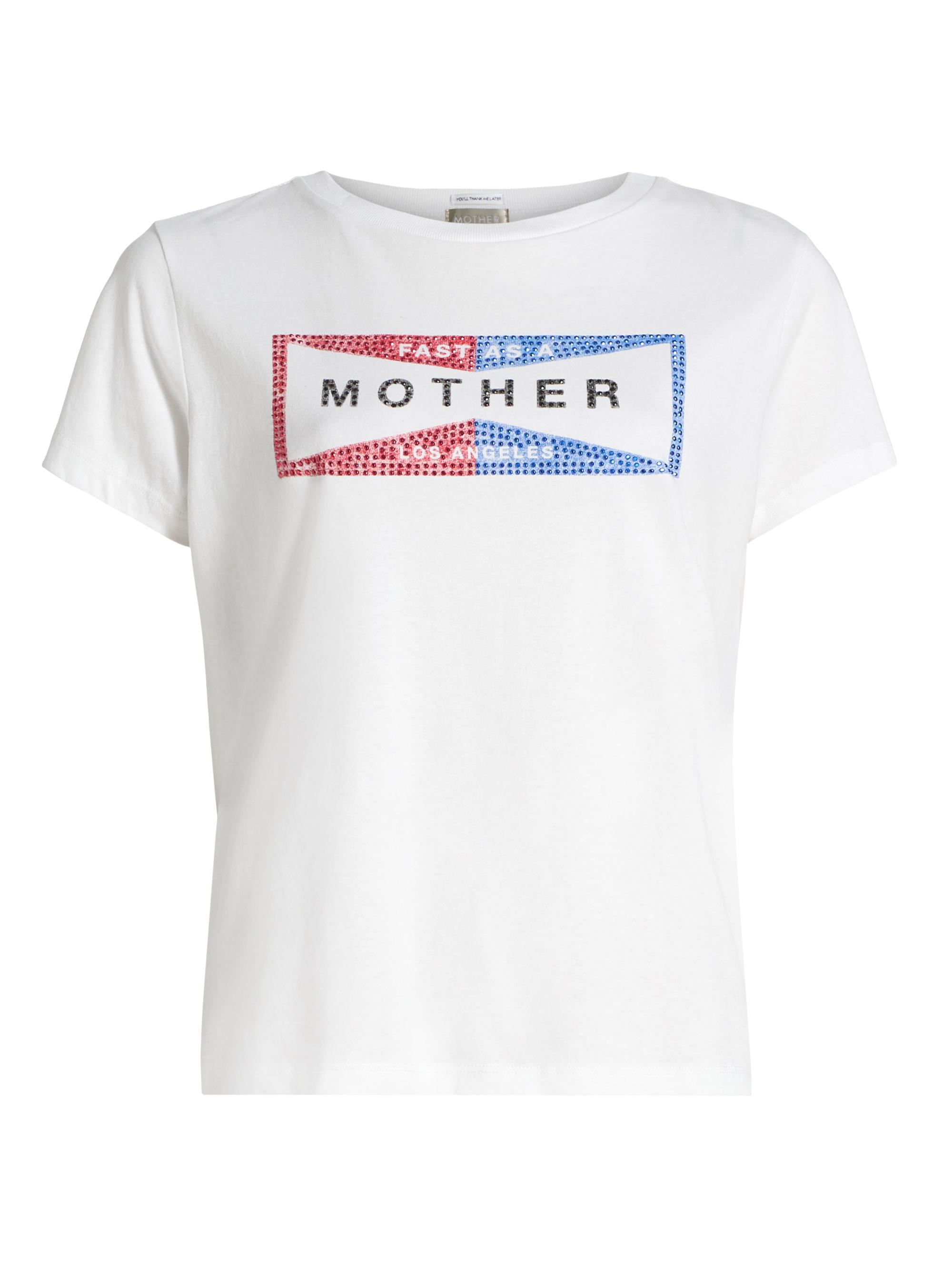 Mother Women's The Boxy Goodie Goodie Embellished Cotton T-Shirt - Fluff Fast As Size