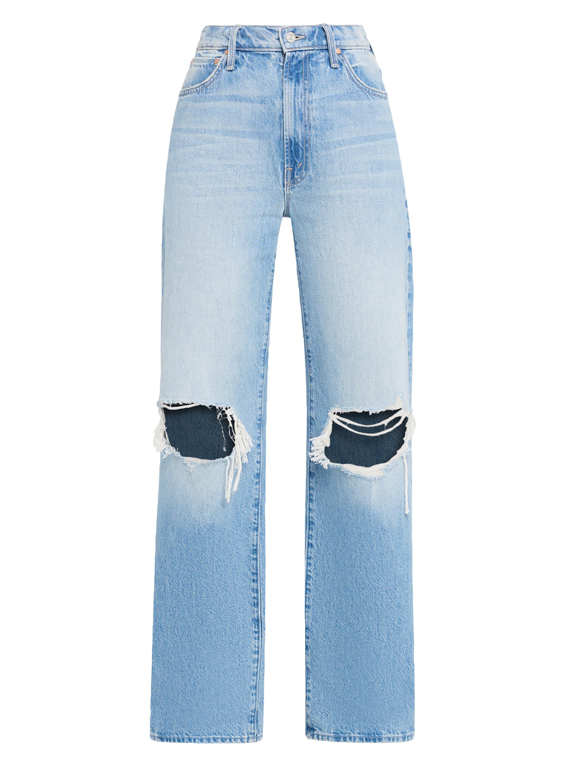 Mother Women's The Dodger Sneak Ripped Jeans - Light Blue