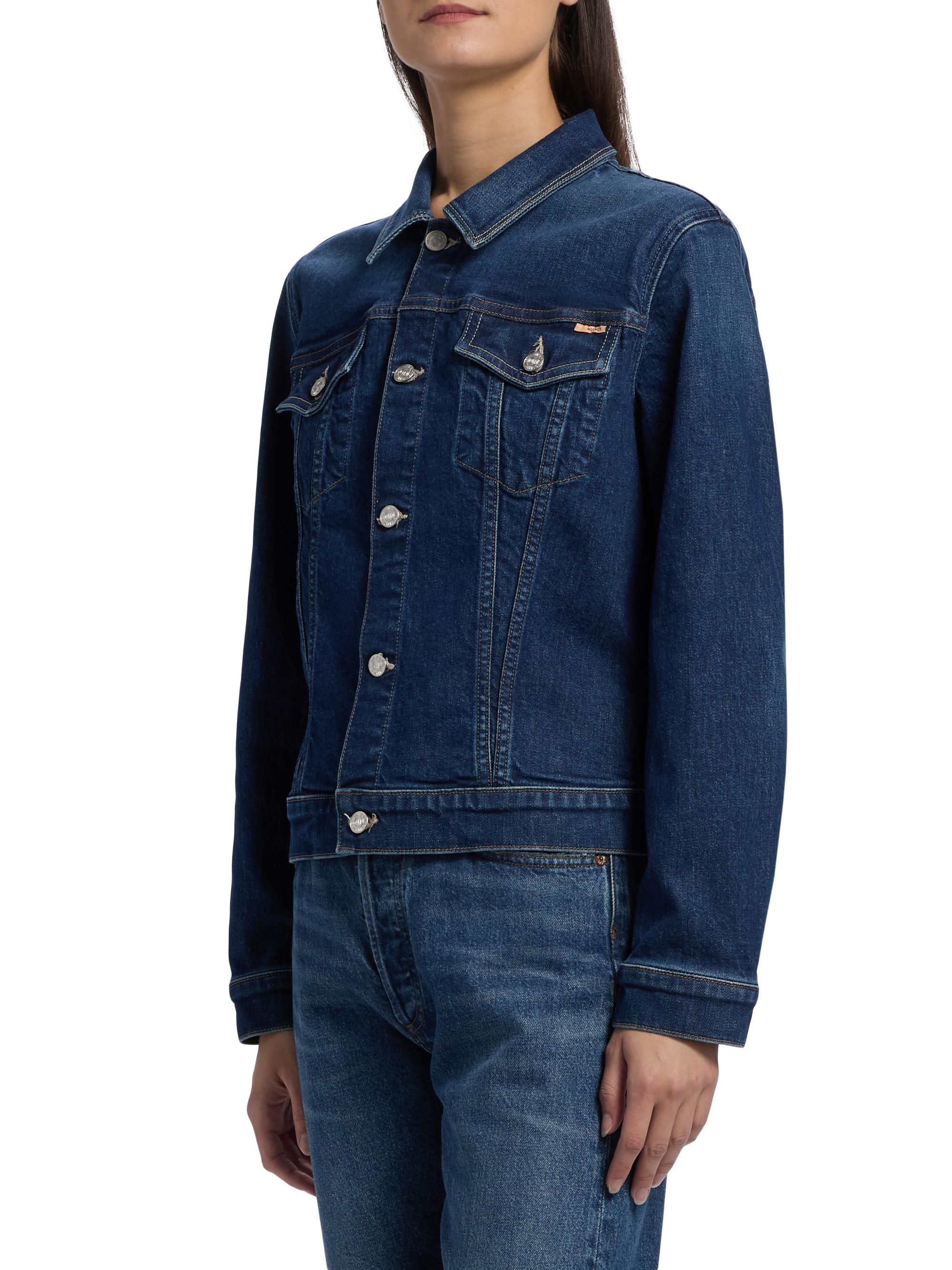 Mother Denim The Bruiser Classic Denim Jacket- Perfectly Imperfect Vintage Dark Blue