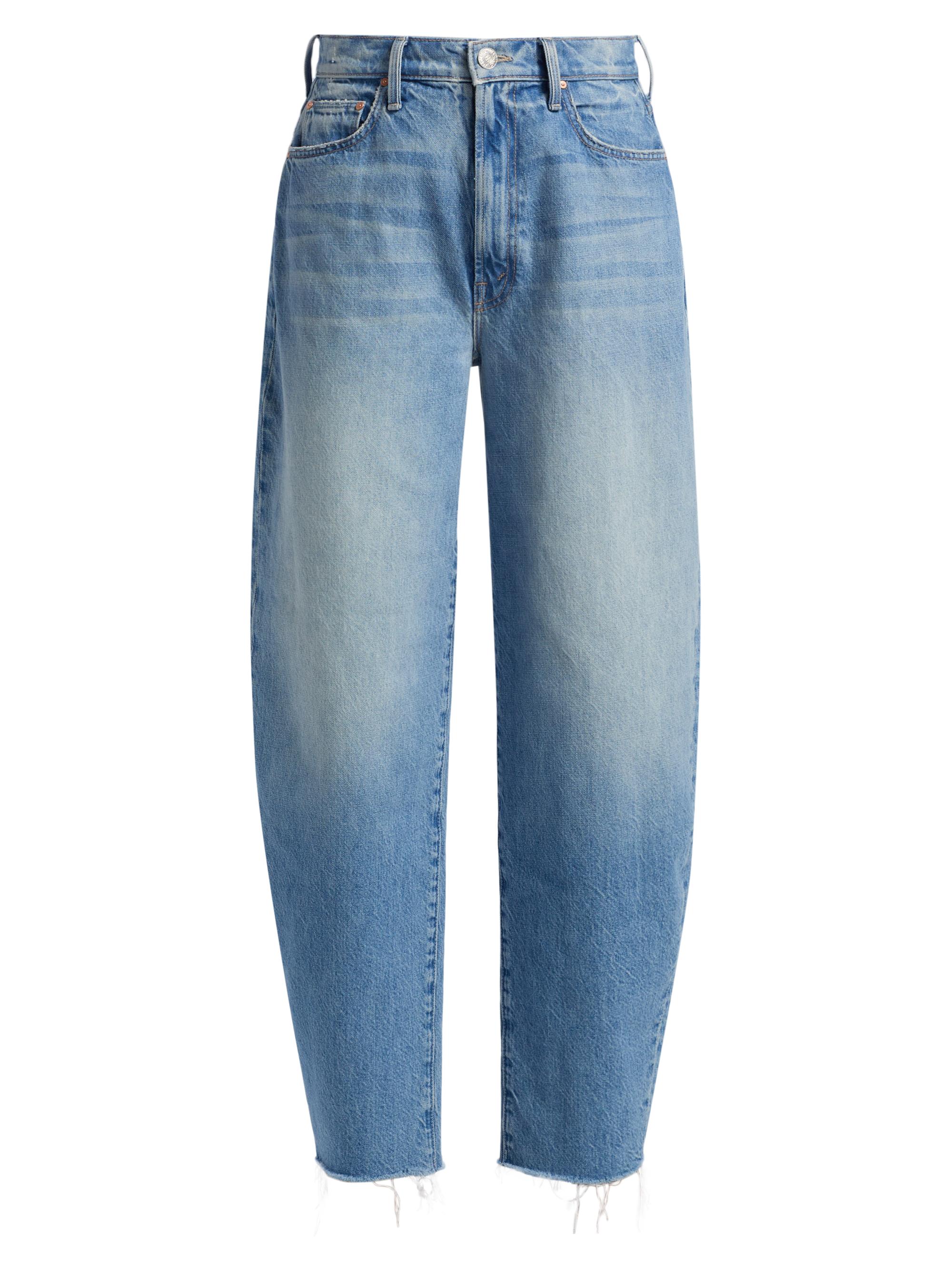 Mother Women's Fangirl Hover Fray Barrel-Leg Jeans - Floral Fury