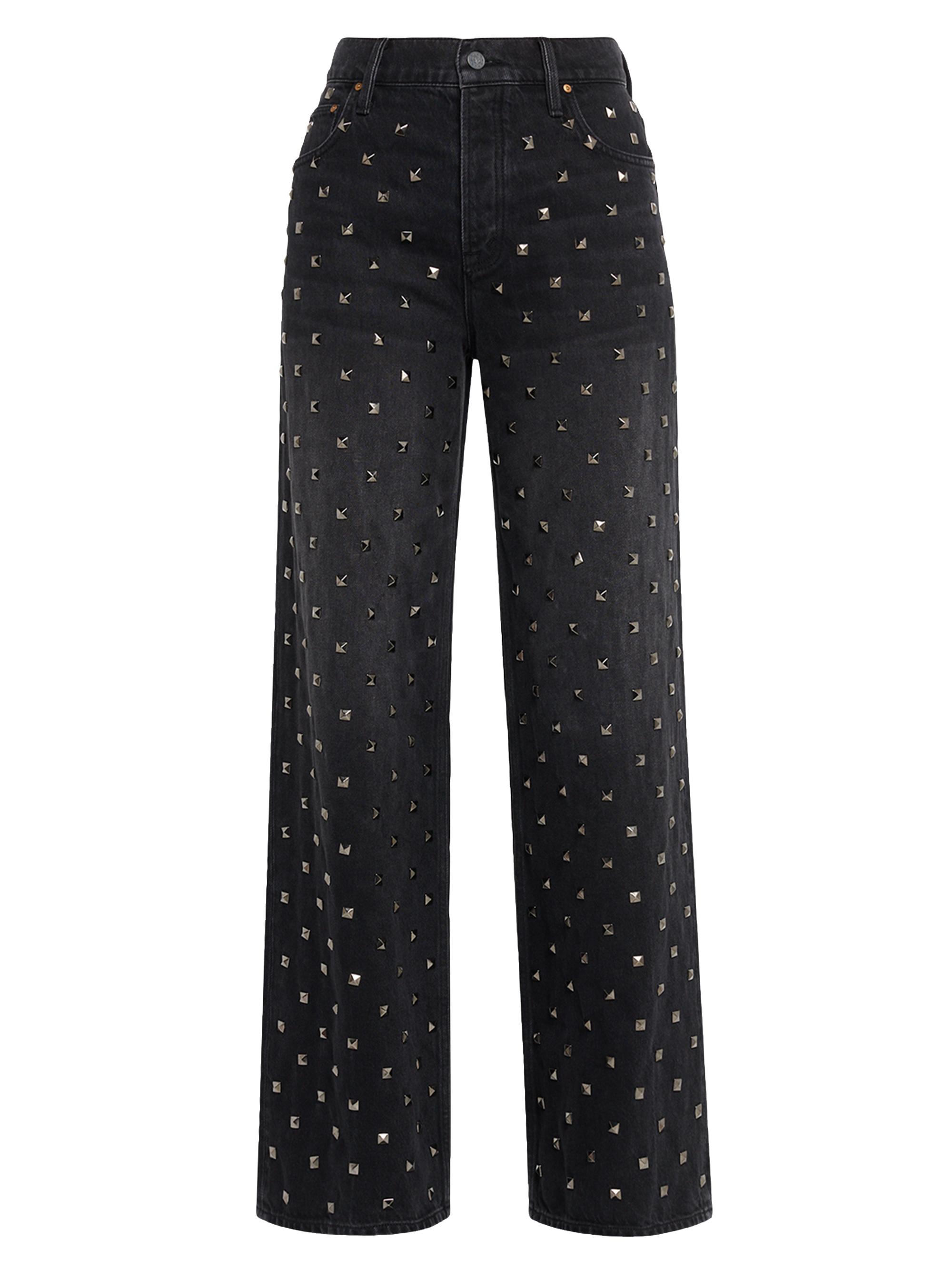 Mother Women's The Smoothie Sneak Studded Jeans - Black