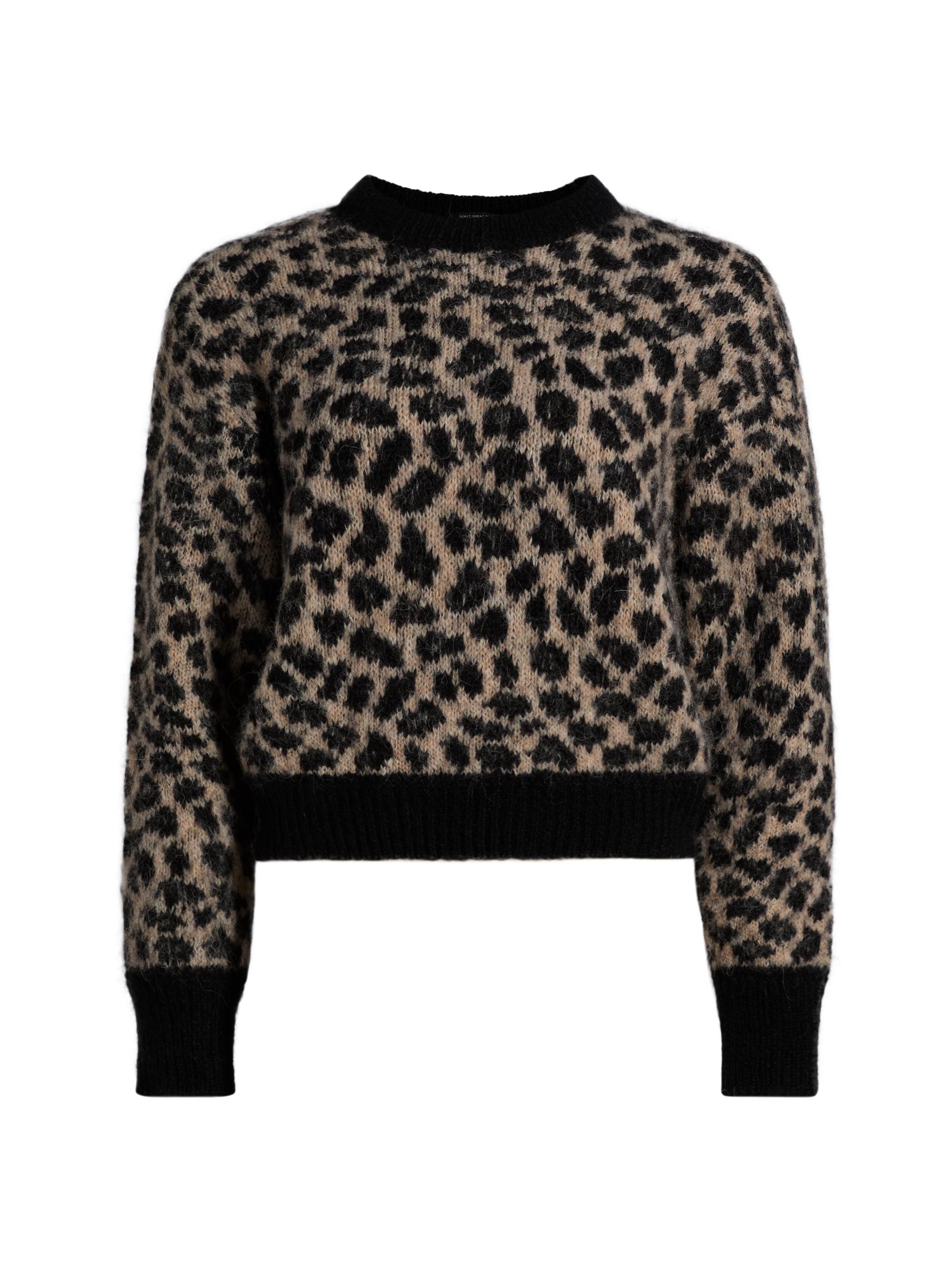 Mother Women's Itsy Leopard Print Crop Sweater - Spotted At The Front Row