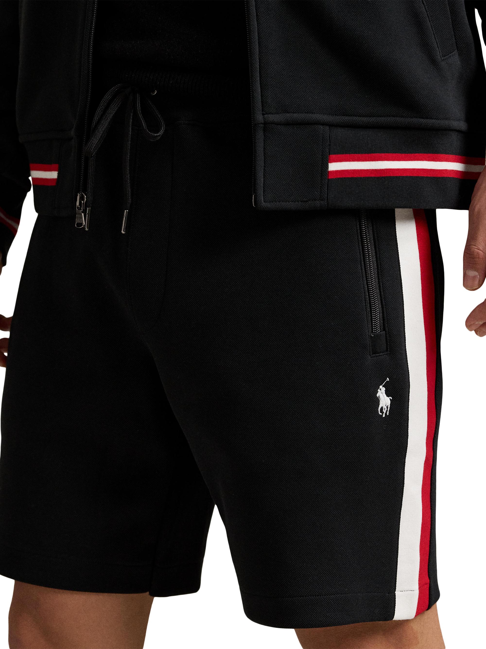 Polo Ralph Lauren Striped Double-Knit Stretch-Cotton Track Shorts