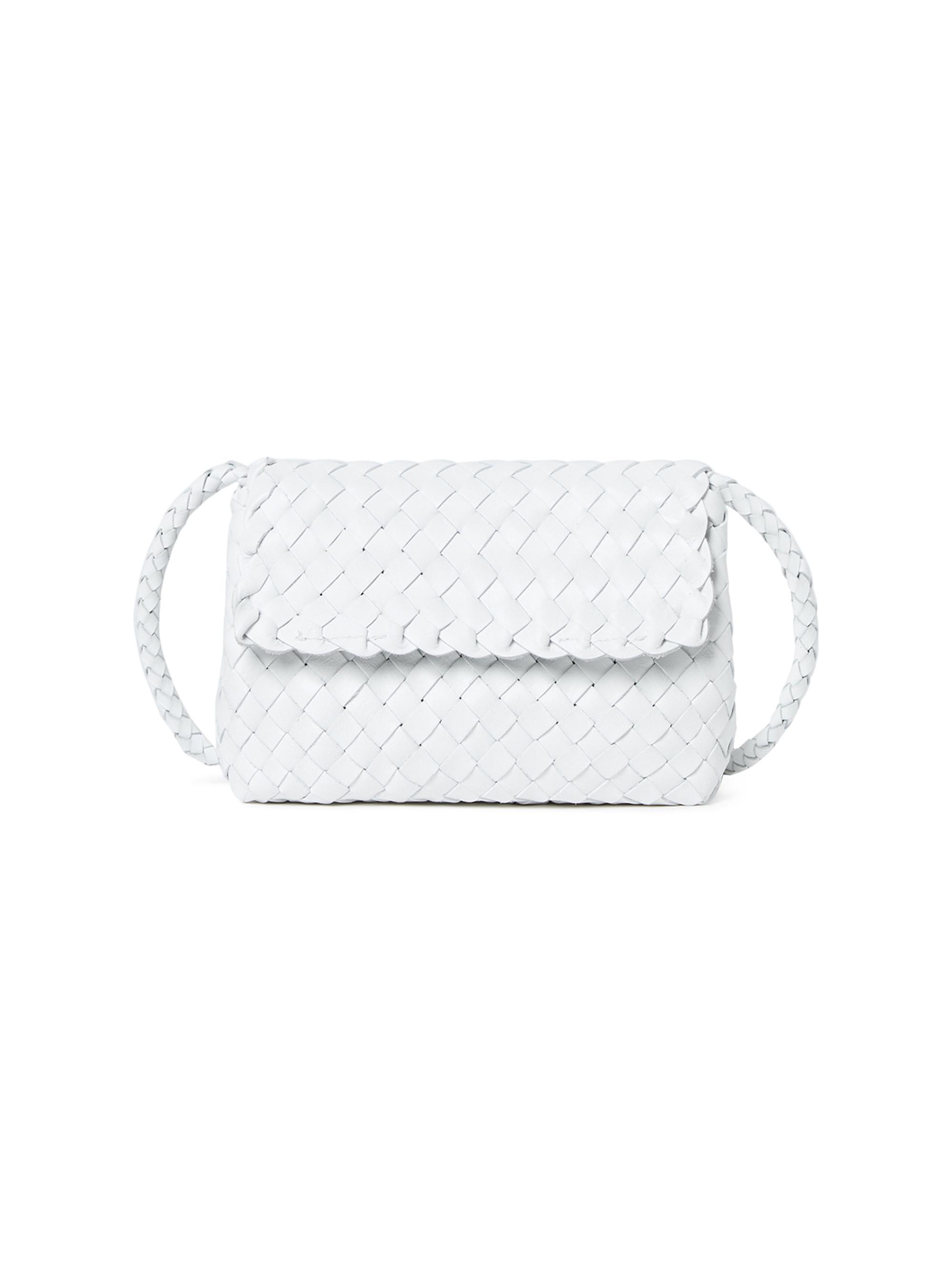 Loeffler Randall Women's Vinnie Woven Leather Crossbody - White