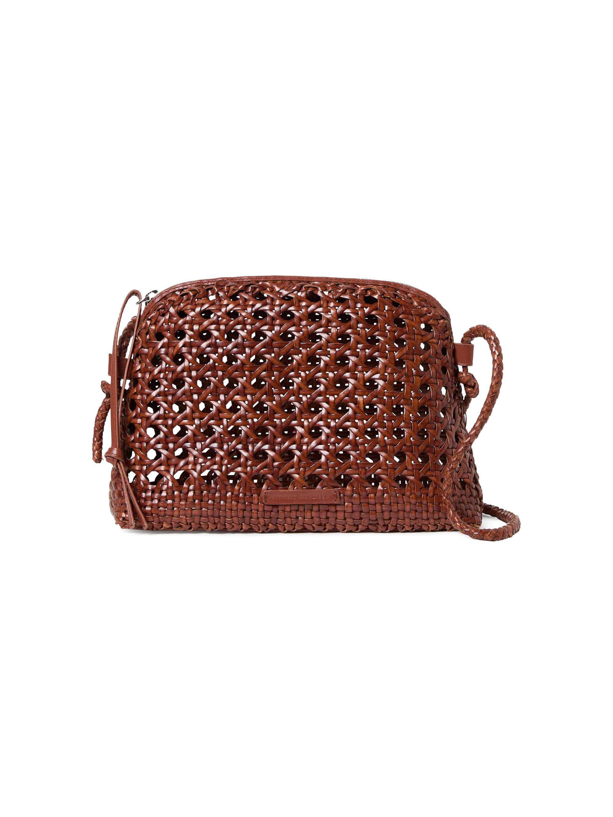Loeffler Randall Women's Mallory Open-Weave Leather Crossbody Bag - Saddle