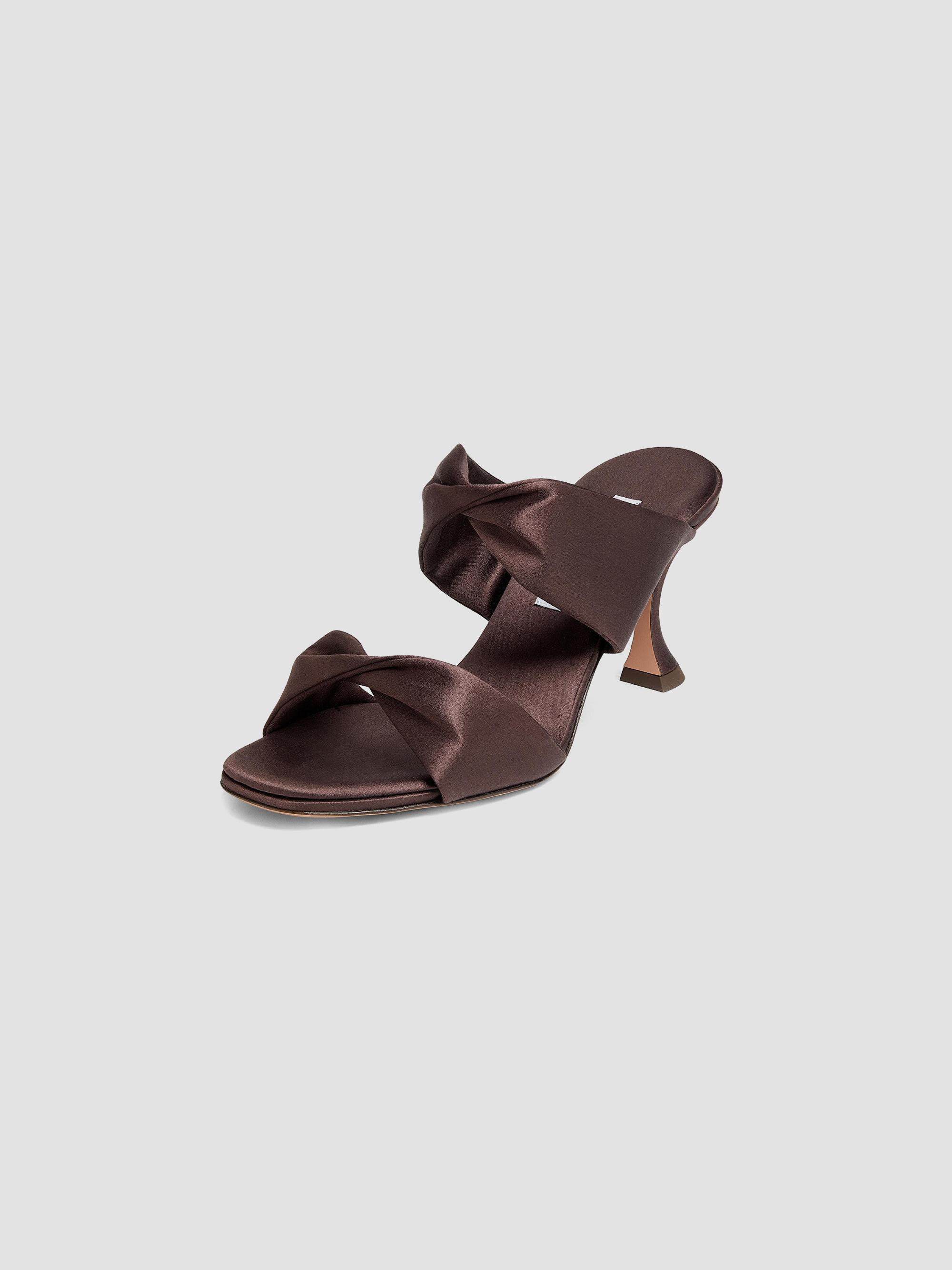 Aquazzura Twist 75MM Satin Slip-On Sandals | Saks Fifth Avenue