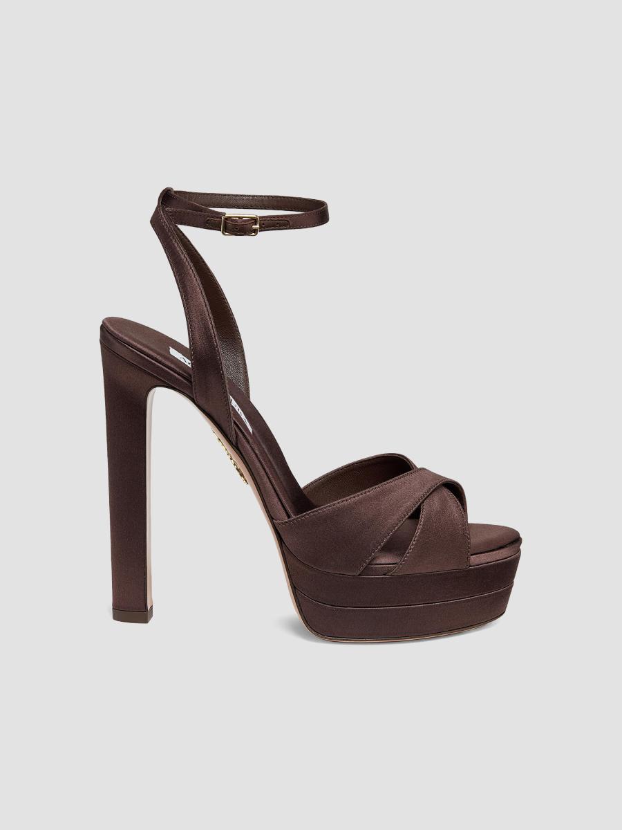 Aquazzura Divine 130MM Satin & Leather Sandals | Saks Fifth Avenue