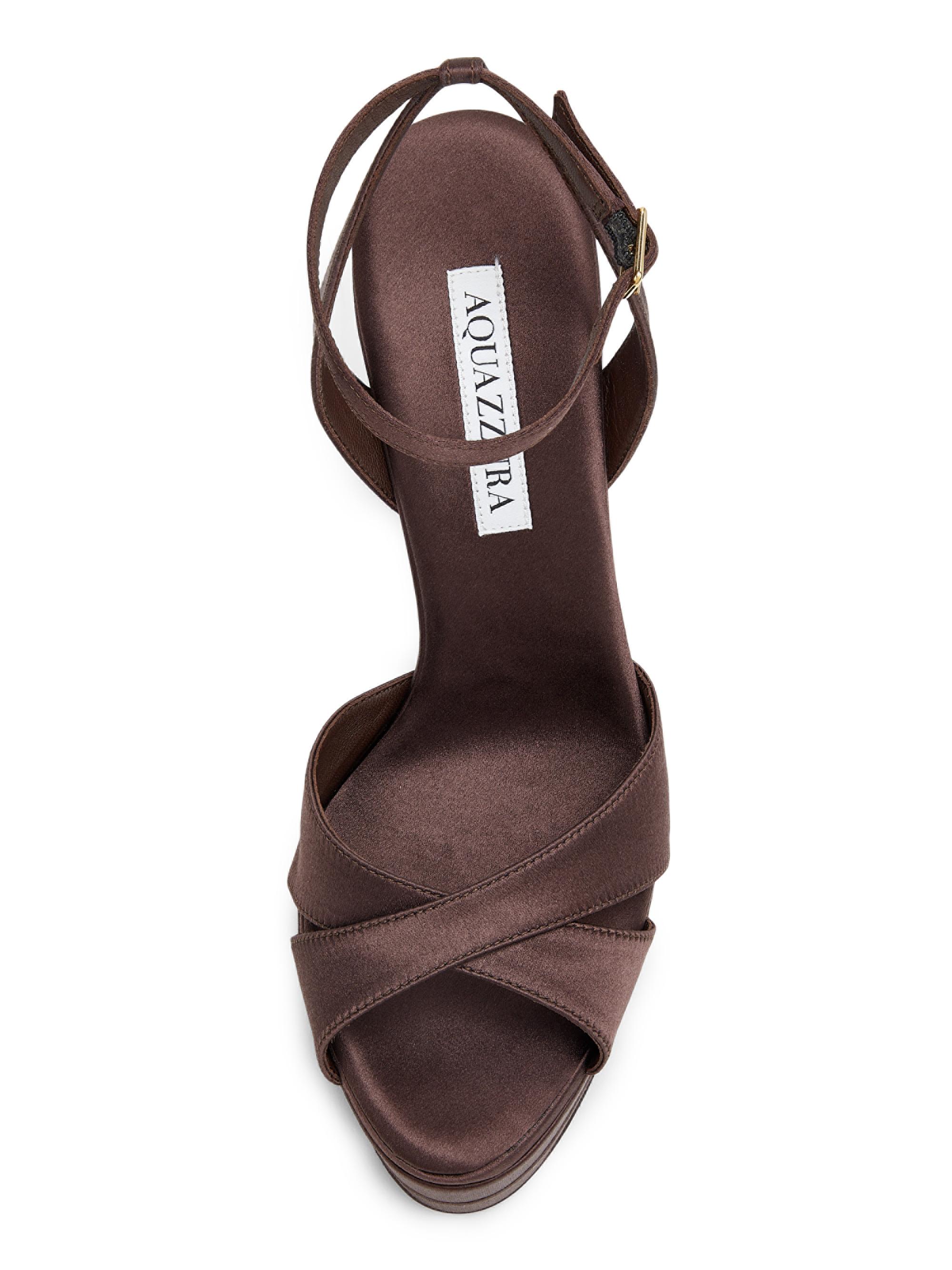 Aquazzura Divine 130MM Satin & Leather Sandals | Saks Fifth Avenue