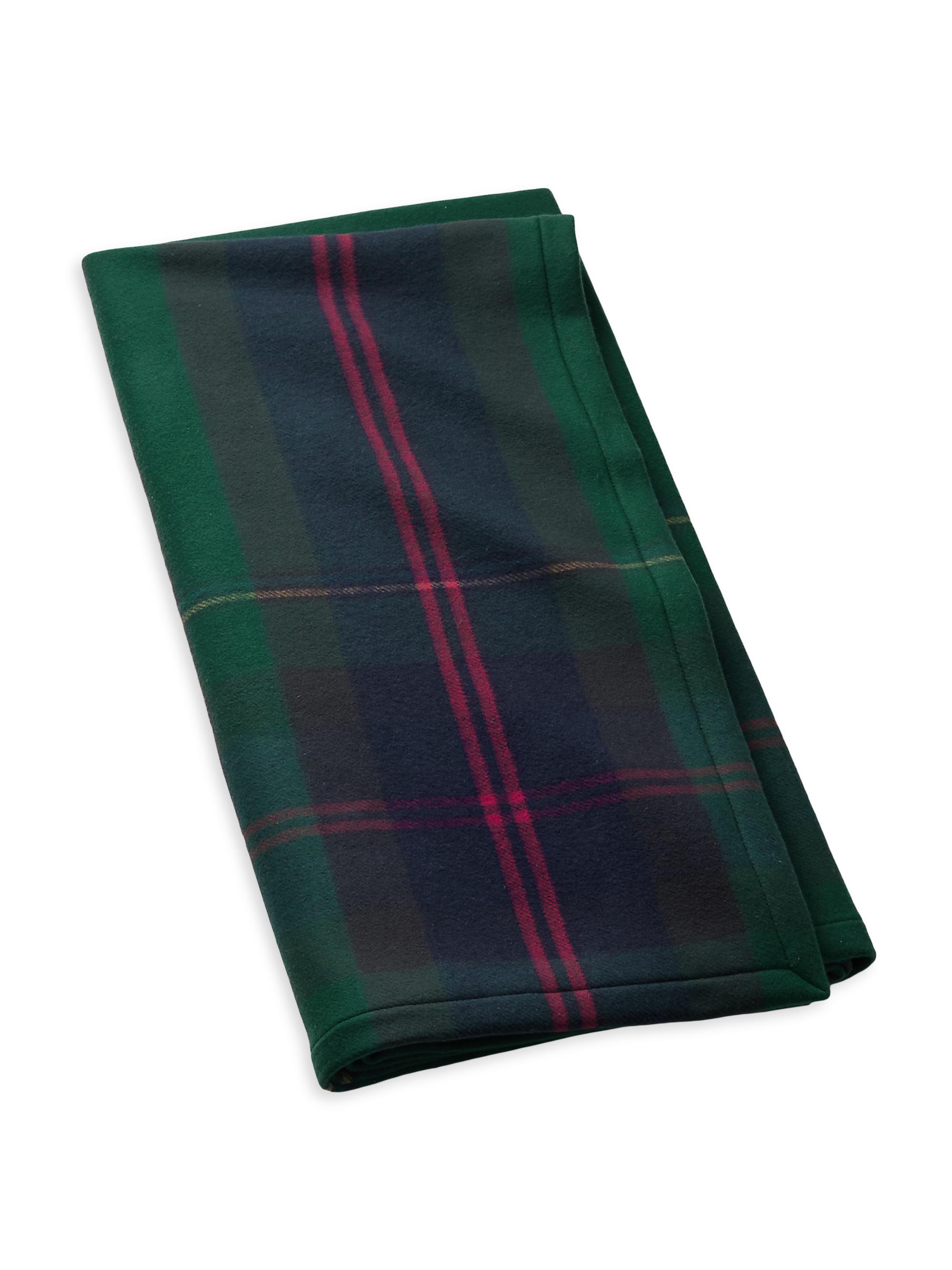 Ralph Lauren Angelica Plaid Wool-Cashmere Throw Blanket - Green Multi