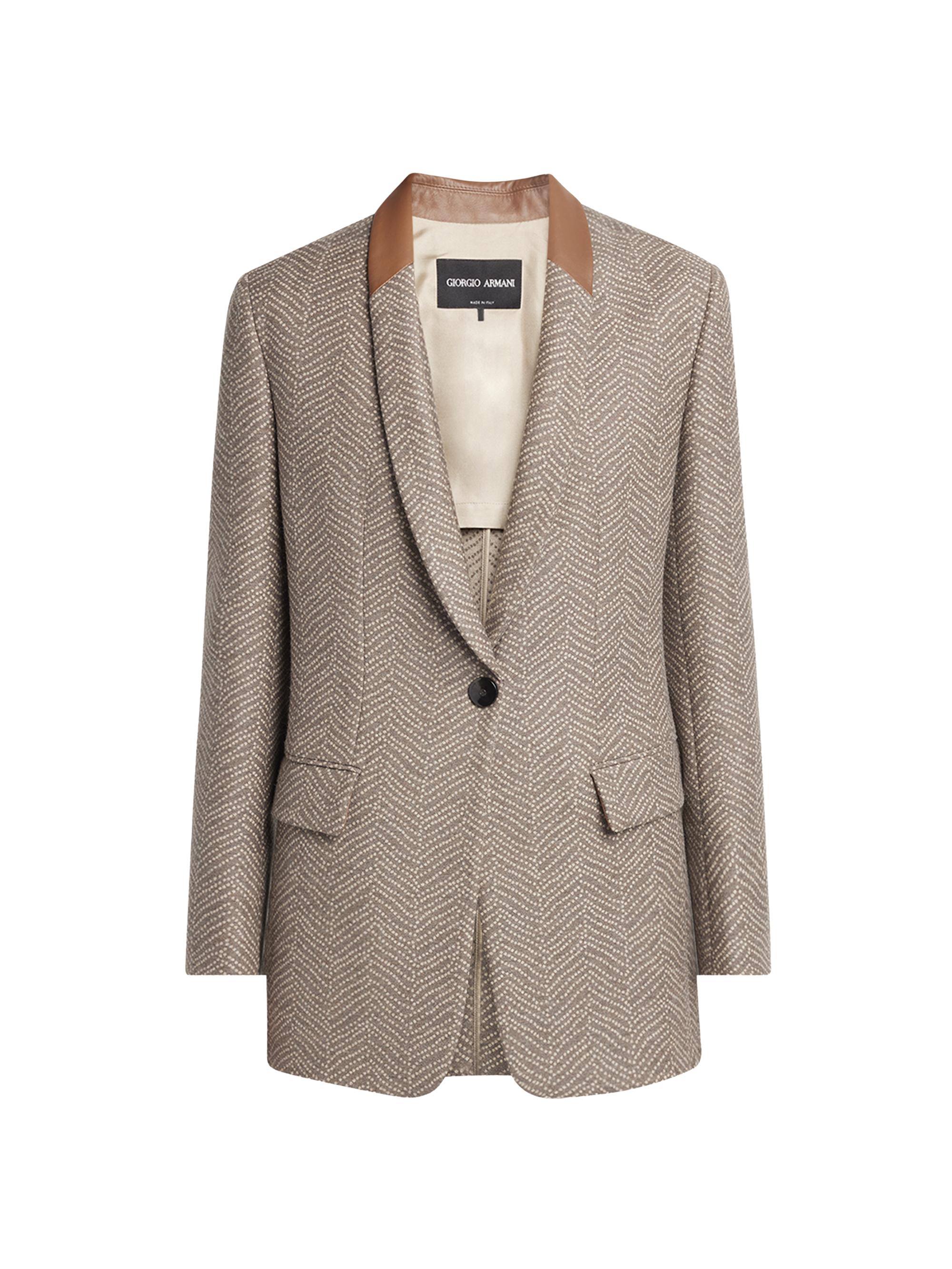 Giorgio Armani Women's Wool-Cashmere Single-Breasted Blazer - Walnut