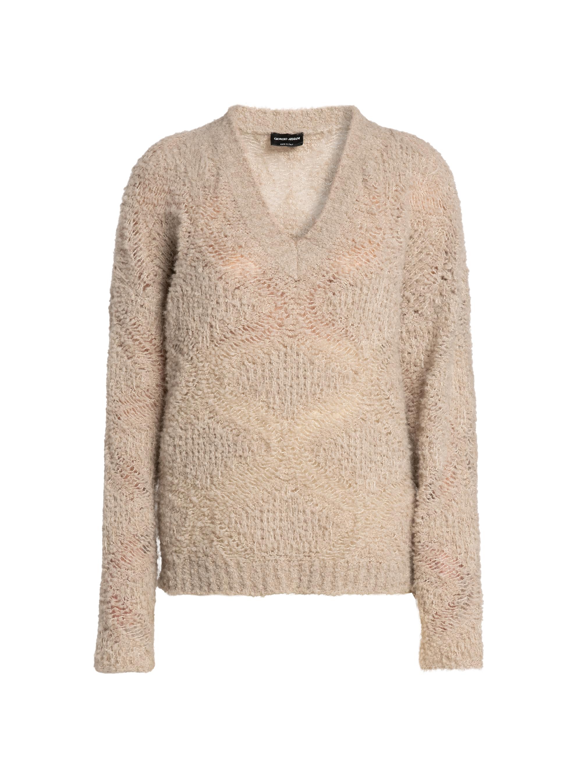Giorgio Armani Women's Textured V-Neck Sweater - Pure Cashmere