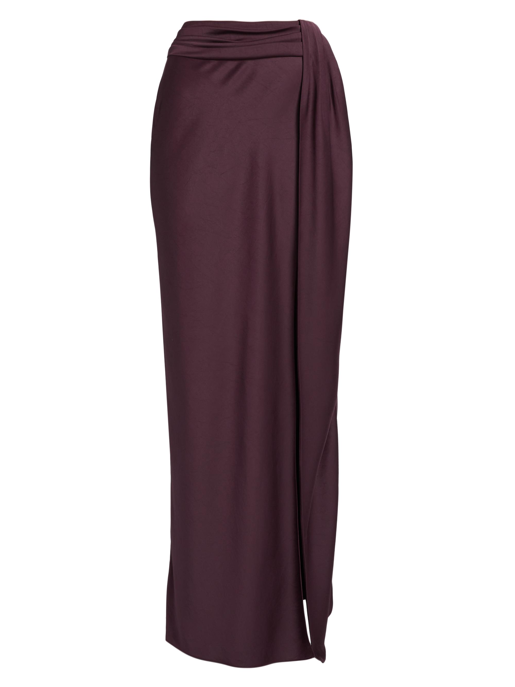 LaPointe Women's Satin Slit Maxi Skirt - Mulberry