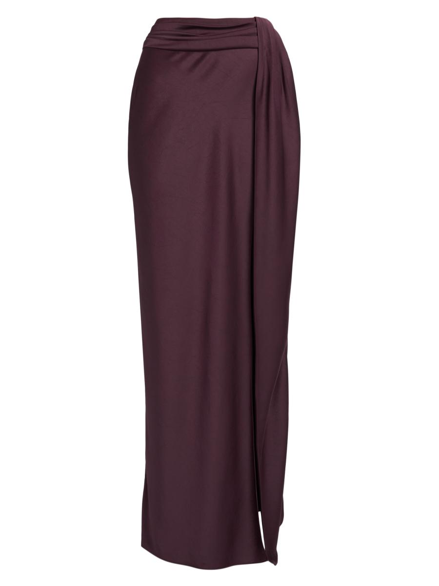 Lapointe Women's Satin Slit Maxi Skirt In Purple