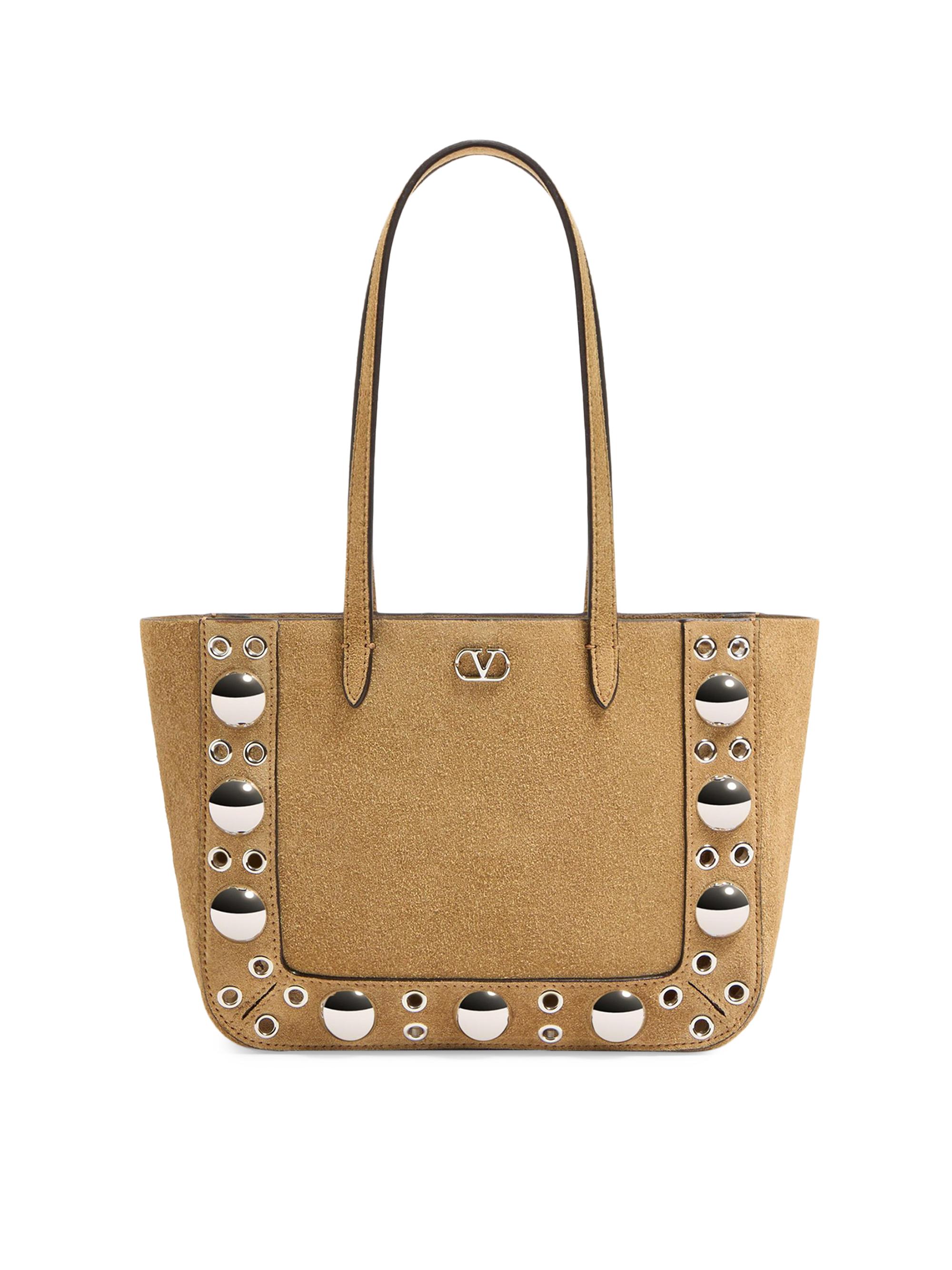 Valentino Garavani Women's Nellcôte Mini Suede Shopping Bag - Havana Beige