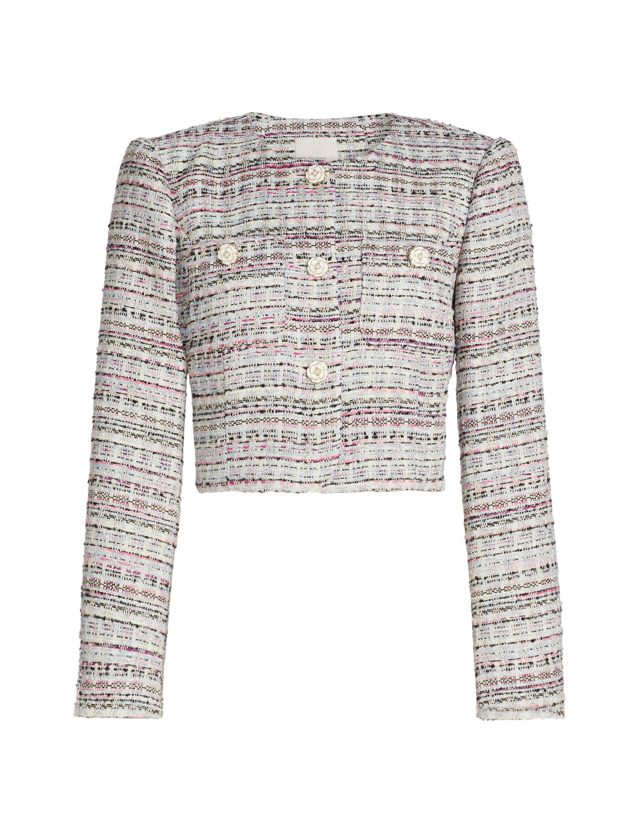 Cinq à Sept Women's Auden Boucle Tweed Jacket - Vibrant Plum Multi