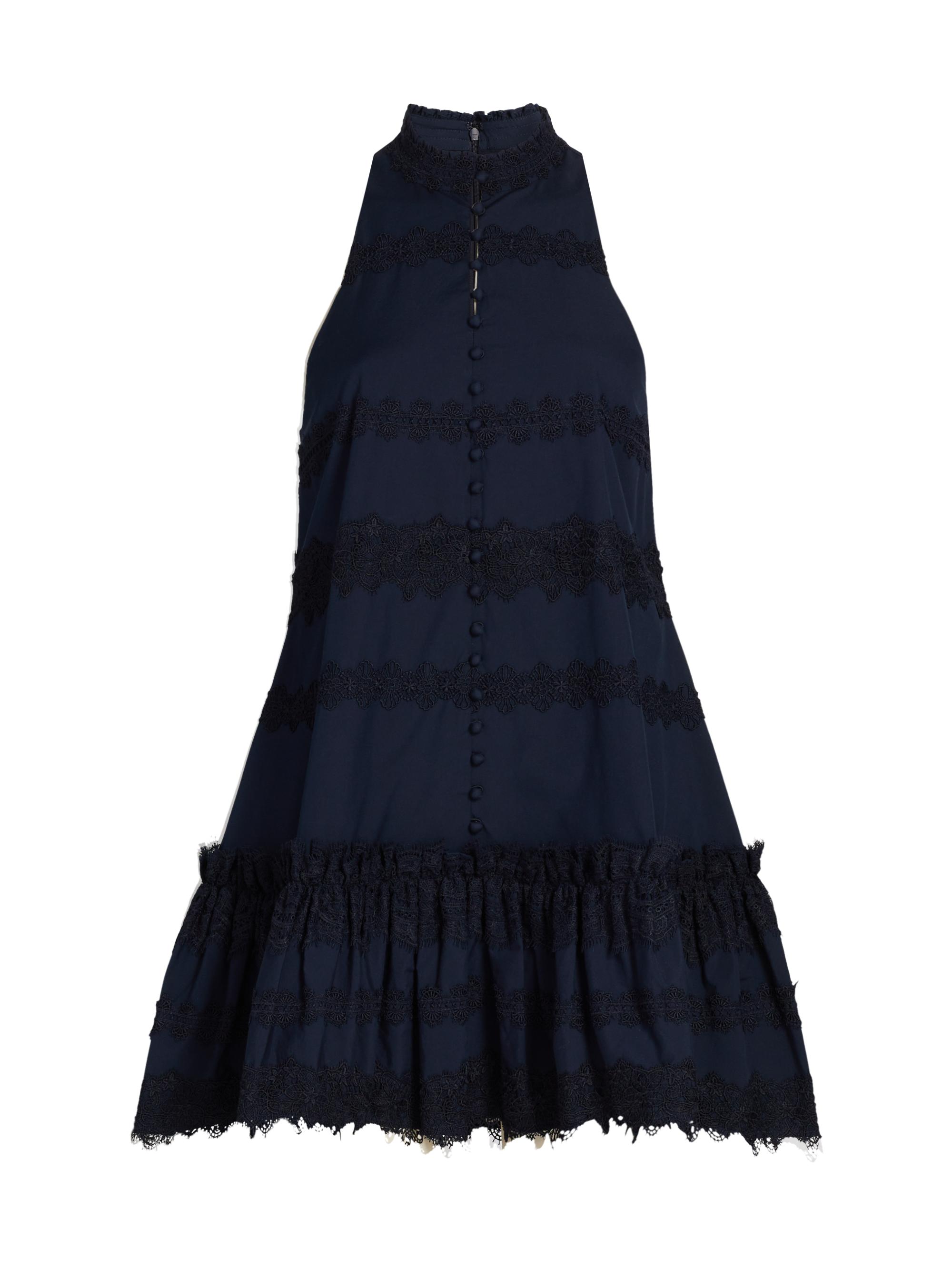 Cinq à Sept Women's Malena Lace Button-Front Minidress - Navy