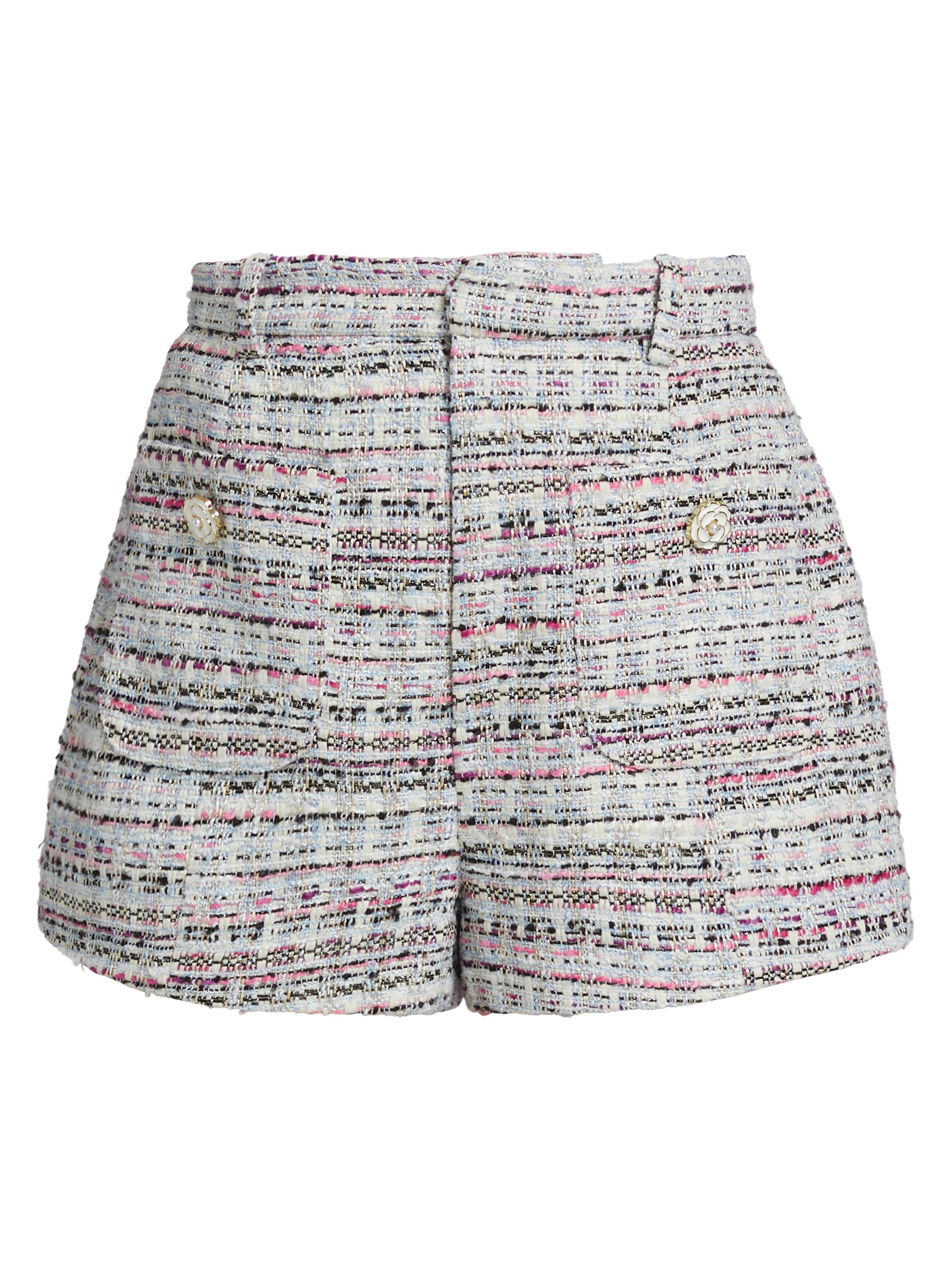 Cinq à Sept Women's Auden Boucle Tweed Shorts - Vibrant Plum Multi