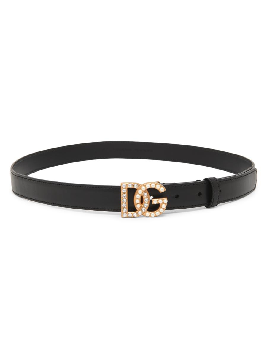 Dolce&Gabbana Leather Logo Buckle Belt | Saks Fifth Avenue