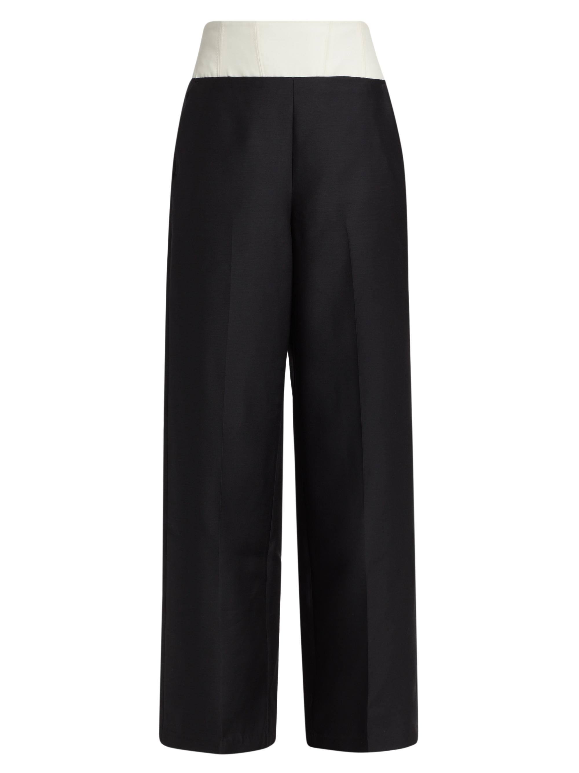 Heirlome Women's Dakota Wool-Silk Wide-Leg Pants - Black