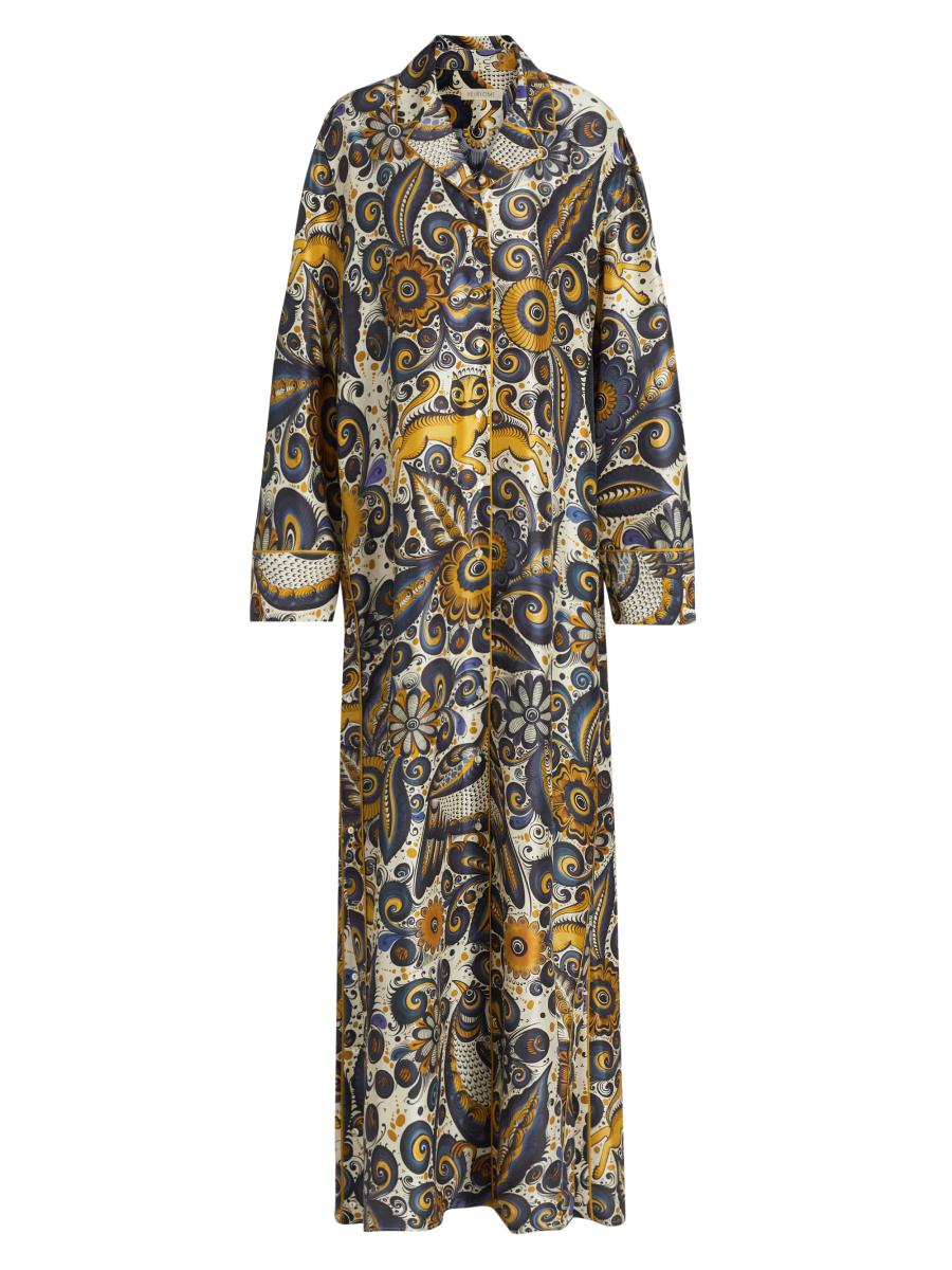 Heirlome Women's Jose De Jesus Alvarez Printed Silk Maxi Dress