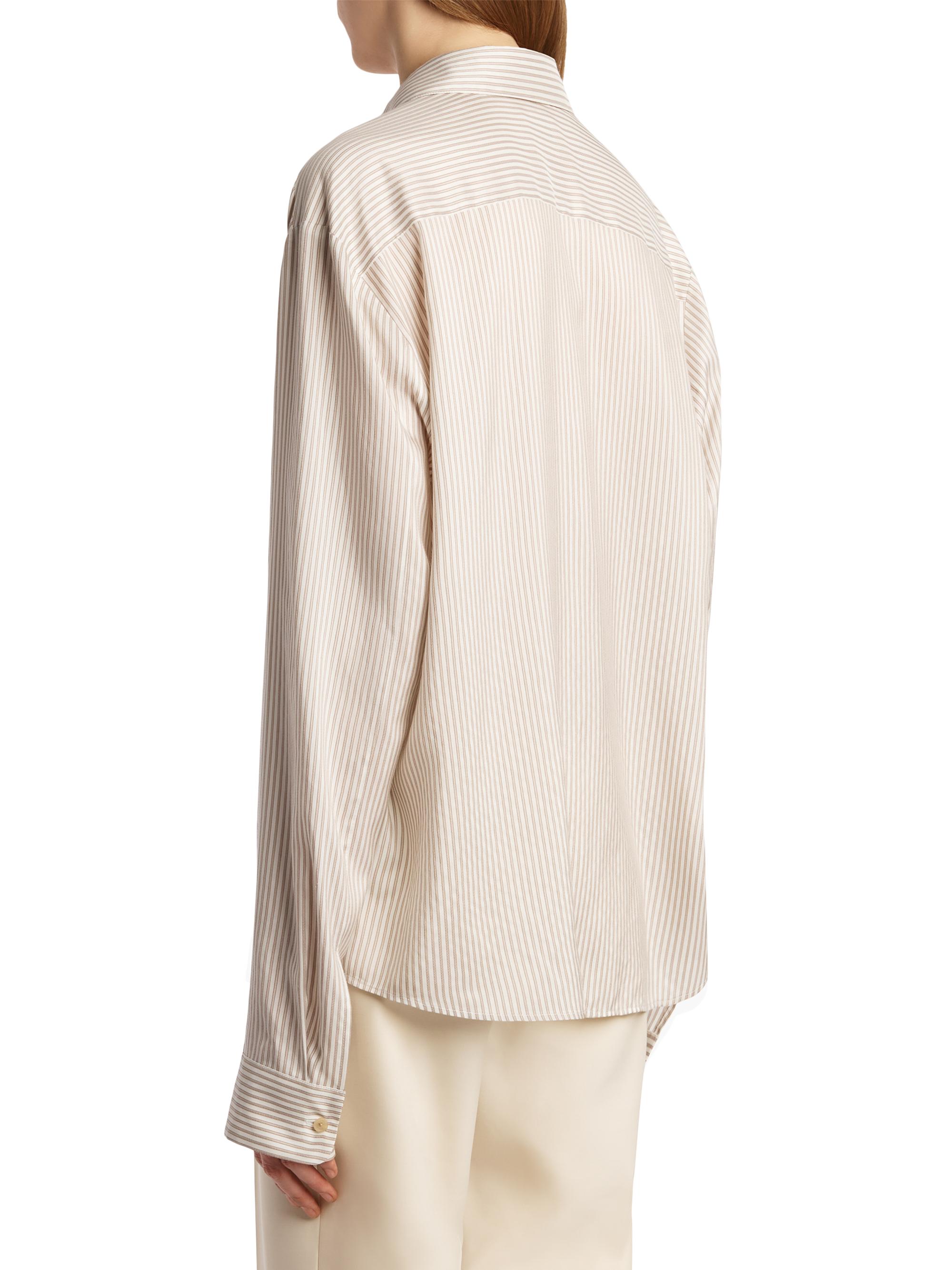 Khaite Argo Striped Silk Oversized Shirt | Saks Fifth Avenue