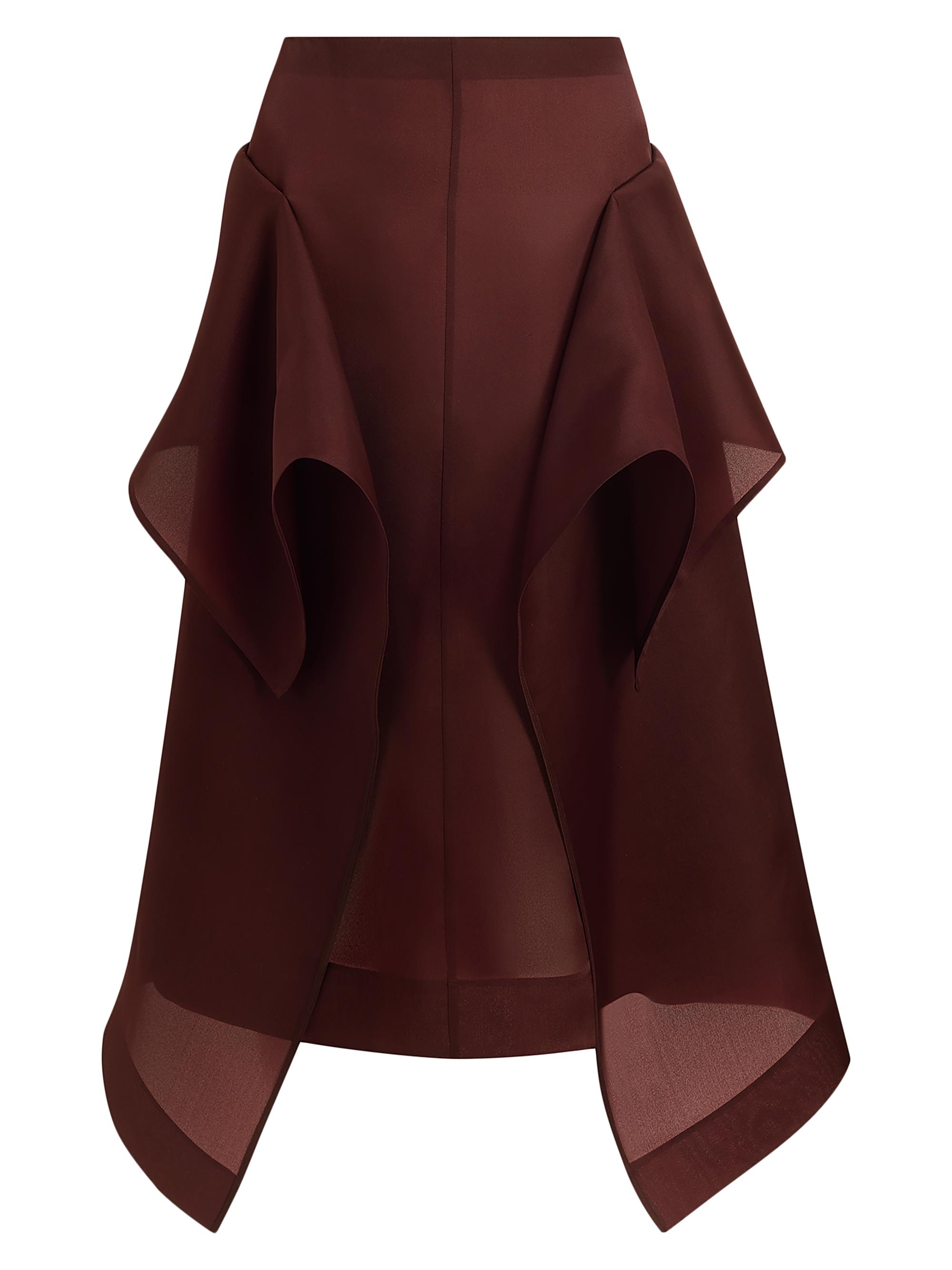 Khaite Women's Nina Draped Silk Skirt - Almandine